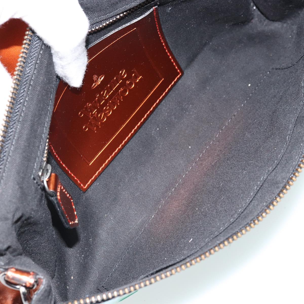 Vivienne Westwood Chain Shoulder Bag Leather Green Auth ARZ230A