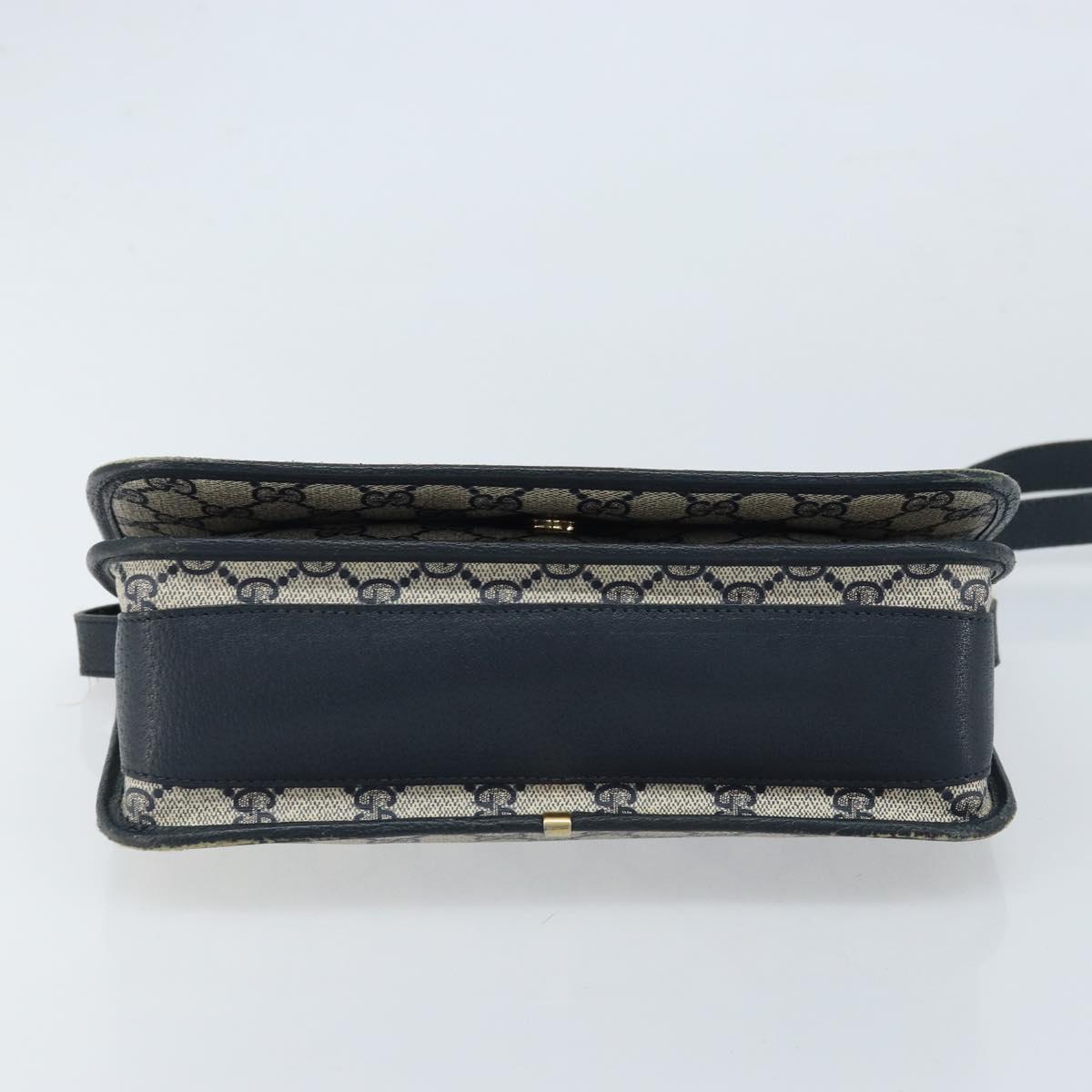 GUCCI GG Supreme Shoulder Bag PVC Navy Gold 001 116 0847 Auth ARZ232