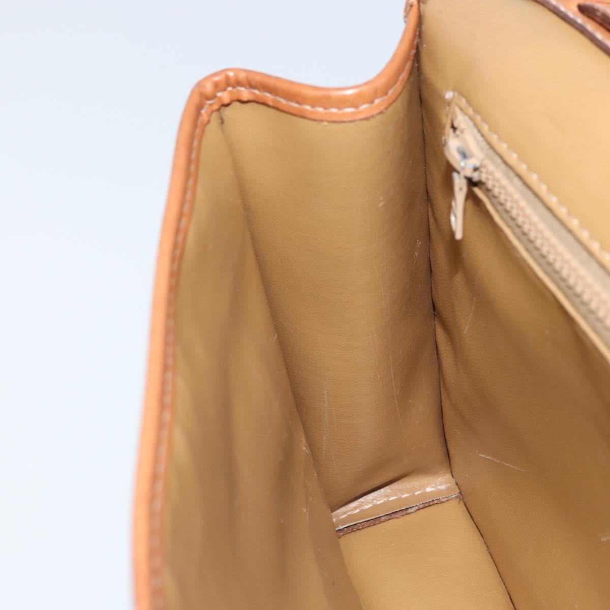 CELINE Macadam Canvas Shoulder Bag PVC Beige Gold Auth ARZ236