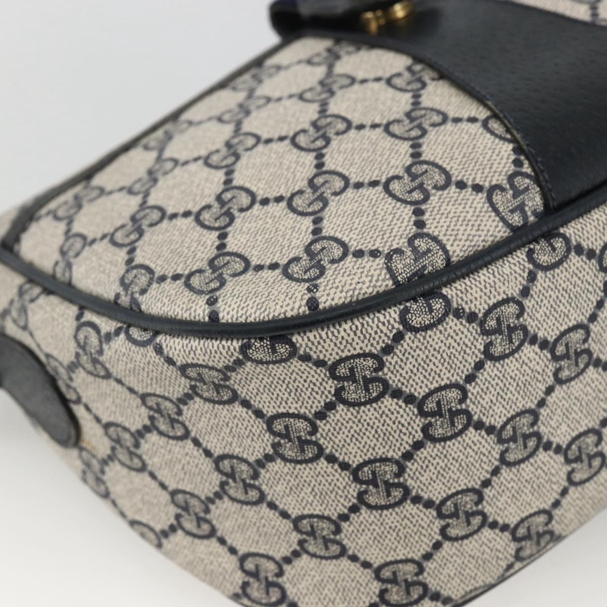 GUCCI GG Supreme Sherry Line Shoulder Bag PVC Navy Gold 89 02 032 Auth ARZ238