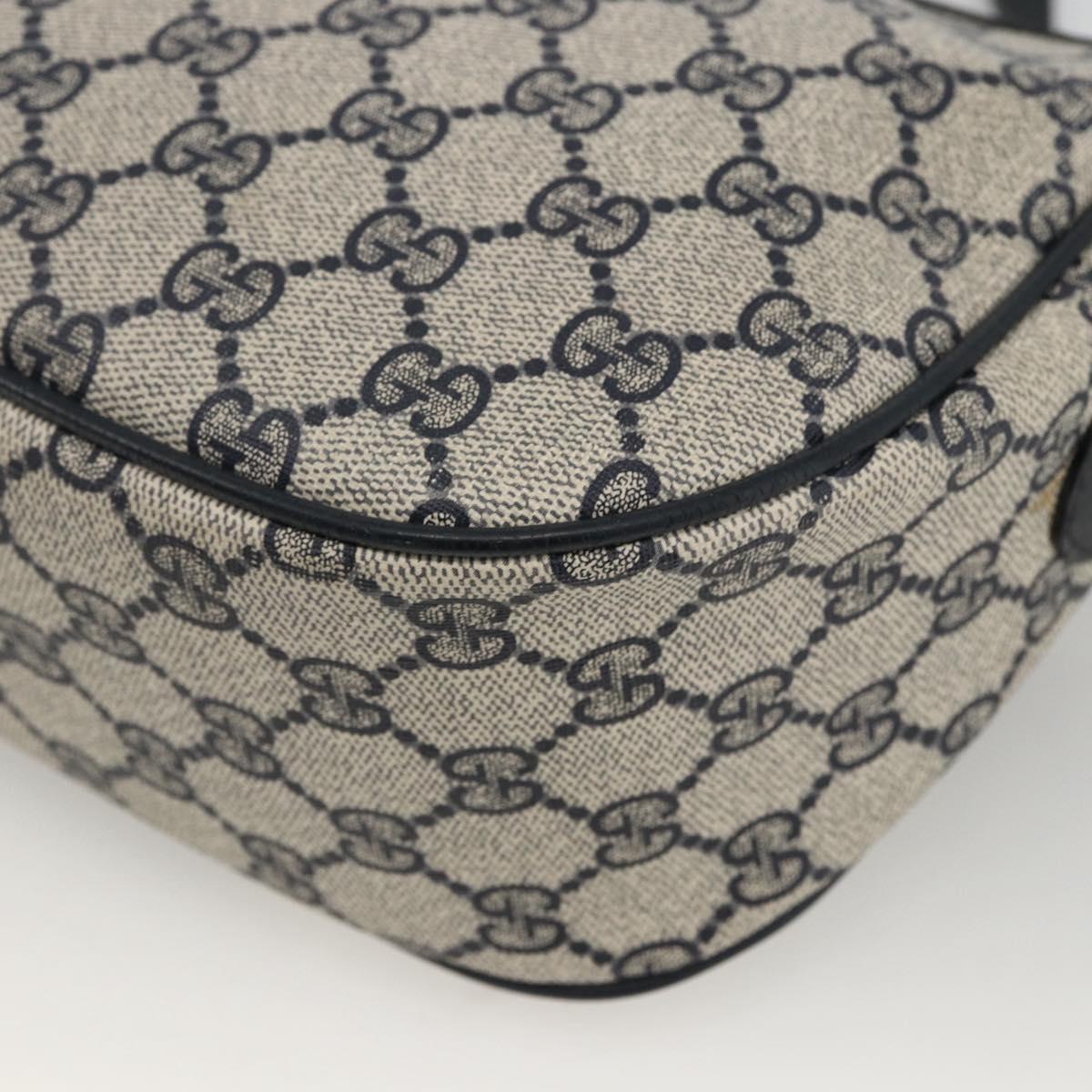 GUCCI GG Supreme Sherry Line Shoulder Bag PVC Navy Gold 89 02 032 Auth ARZ238