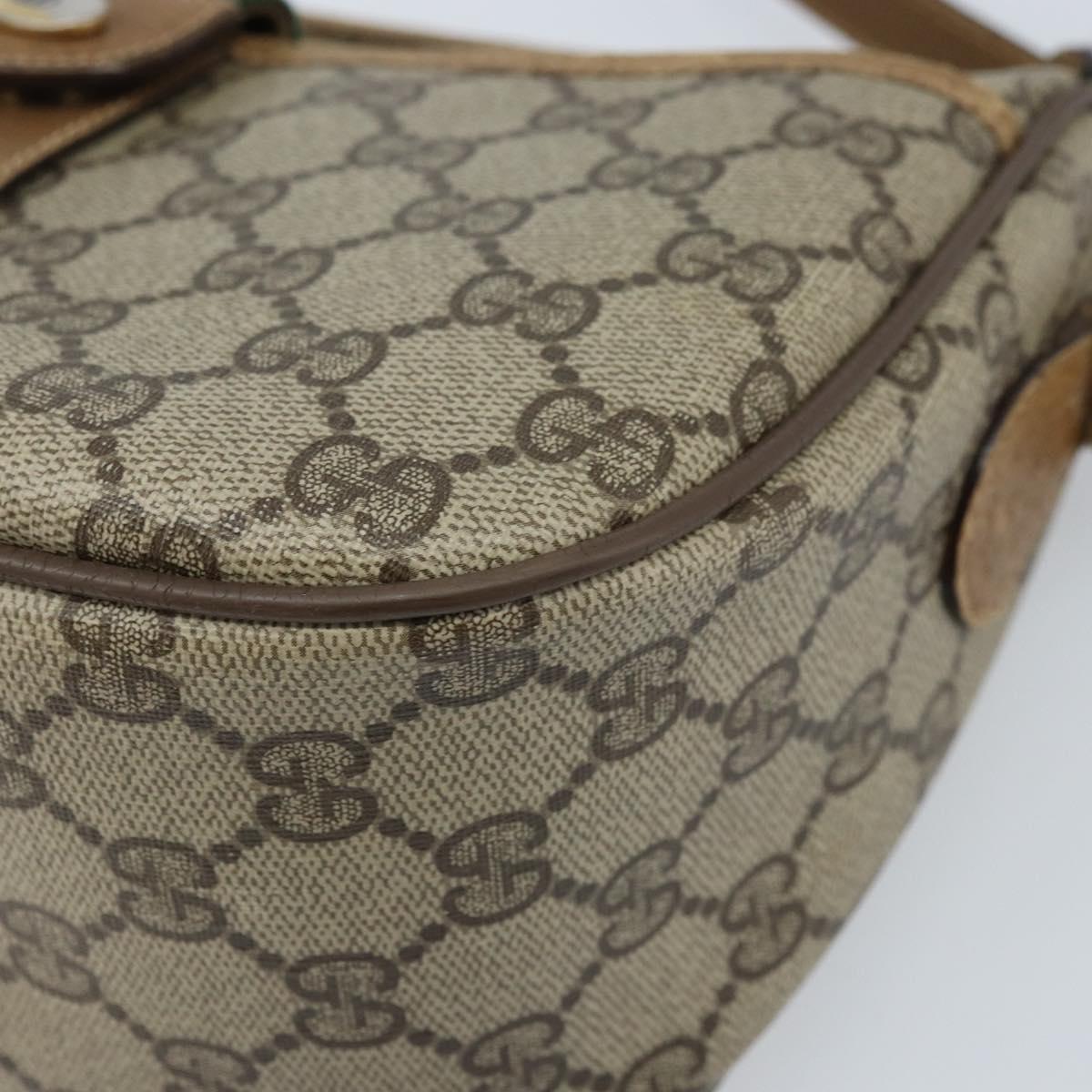 GUCCI GG Supreme Web Sherry Line Bag PVC Beige Gold 89 02 032 Auth ARZ240
