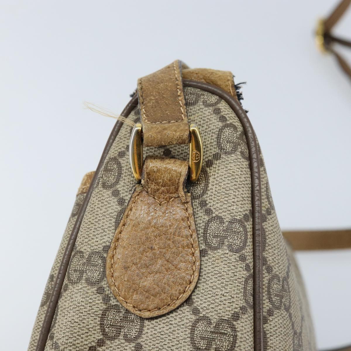 GUCCI GG Supreme Web Sherry Line Bag PVC Beige Gold 89 02 032 Auth ARZ240