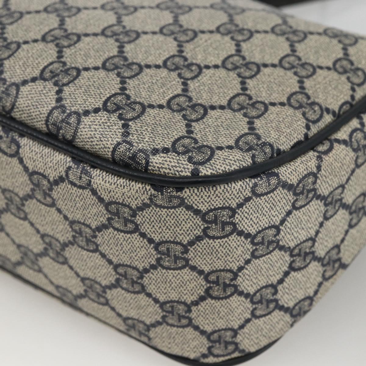 GUCCI GG Supreme Sherry Line Shoulder Bag PVC Navy Gold 89 02 077 Auth ARZ241