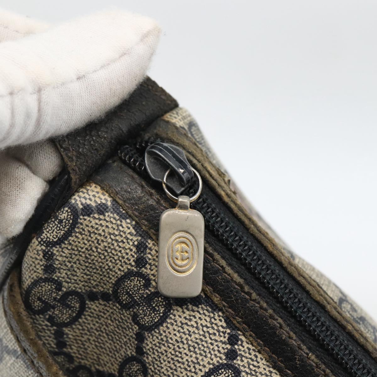 GUCCI GG Supreme Sherry Line Shoulder Bag PVC Navy Gold 89 02 077 Auth ARZ241