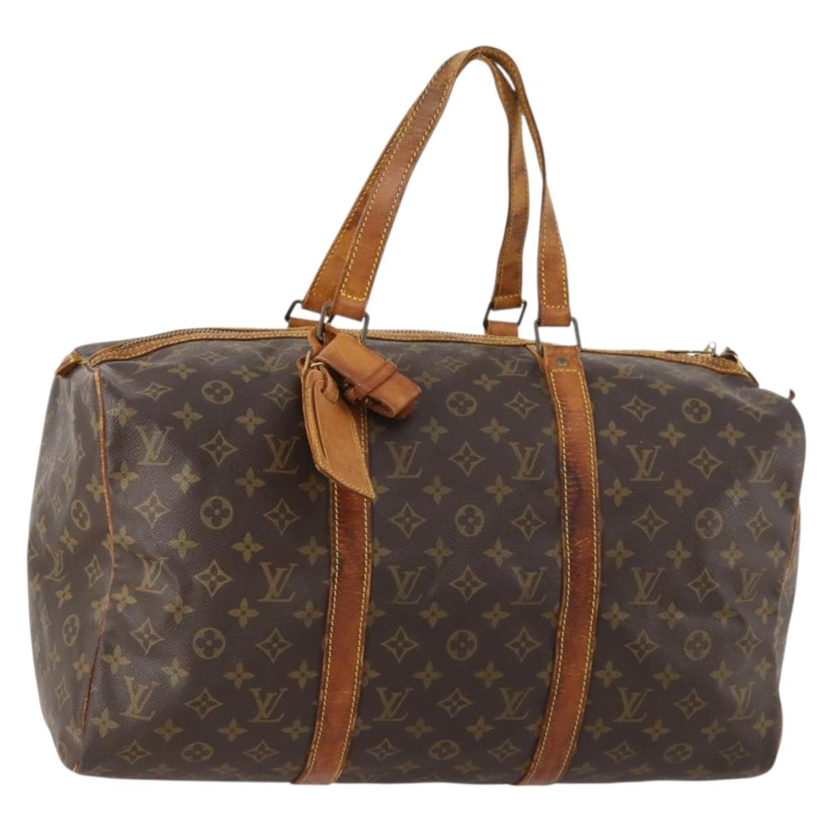 LOUIS VUITTON Monogram Sac Souple 45 Boston Bag M41624 LV Auth ARZ247