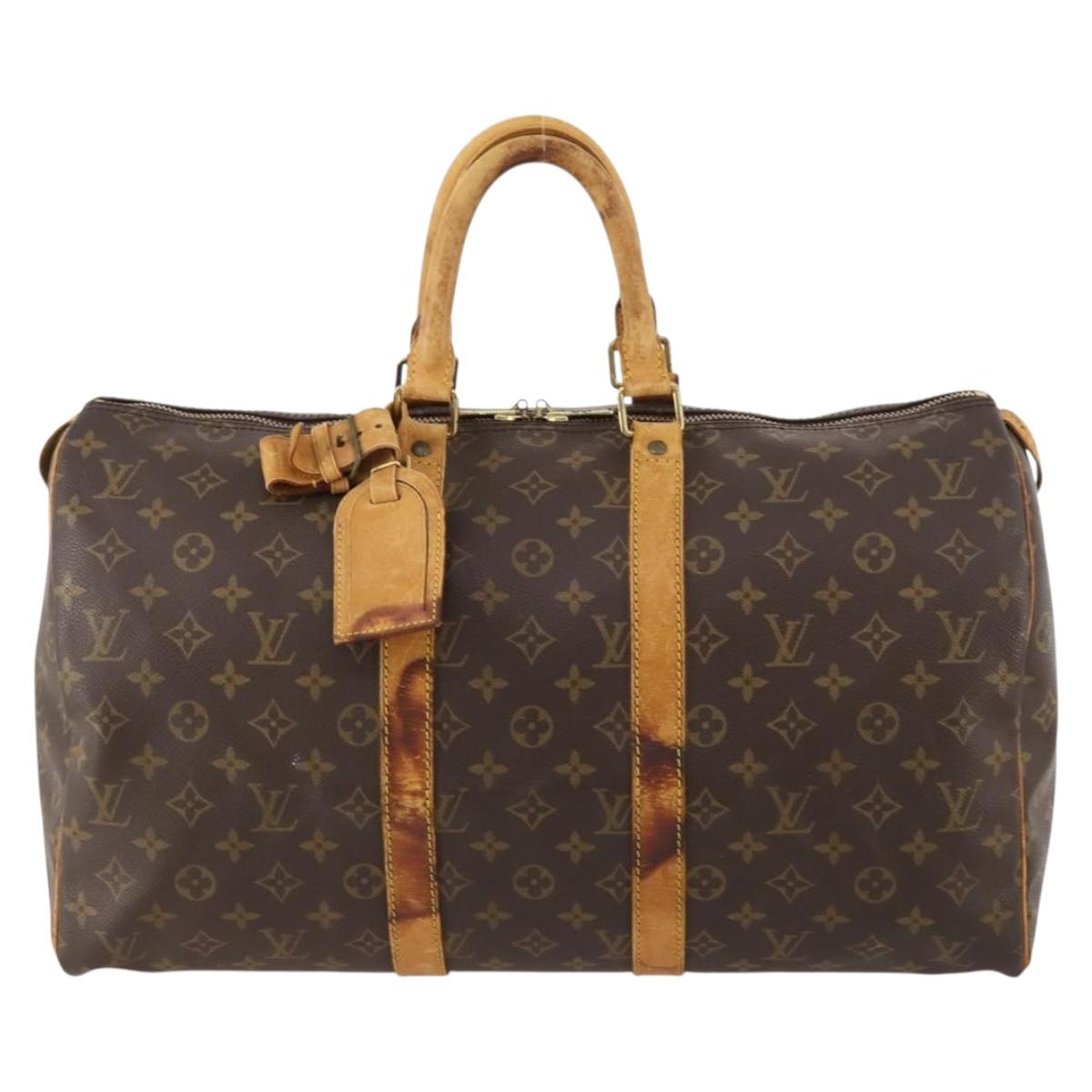 LOUIS VUITTON Monogram Keepall 45 Boston Bag M41428 LV Auth ARZ250