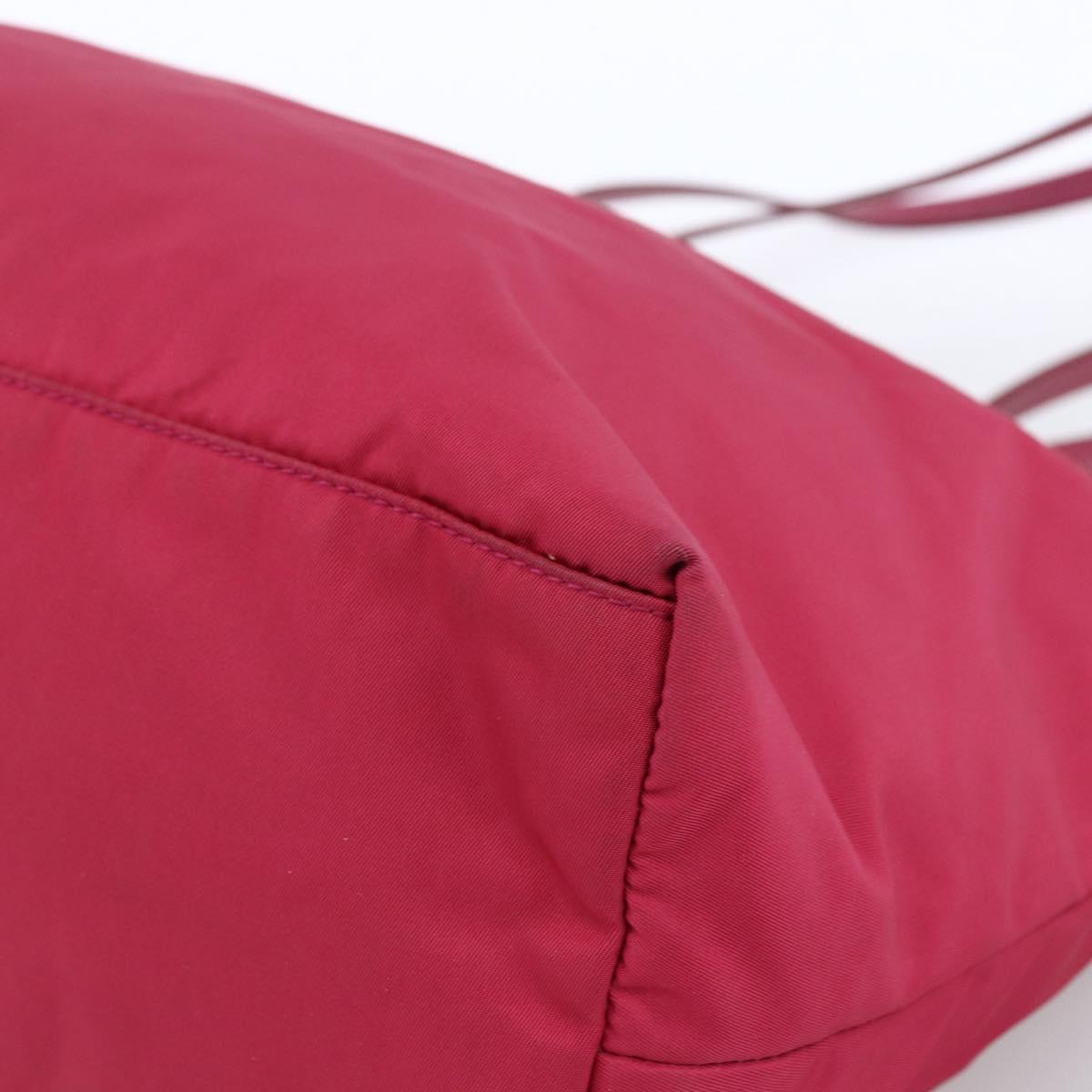 PRADA Tote Bag Nylon Pink Silver Auth ARZ253