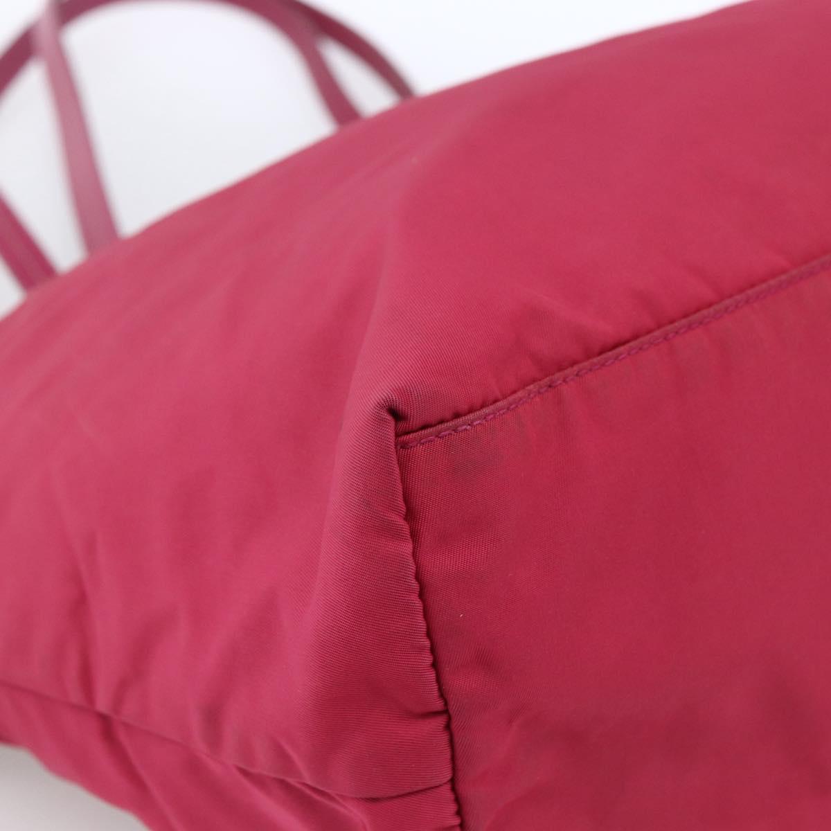 PRADA Tote Bag Nylon Pink Silver Auth ARZ253