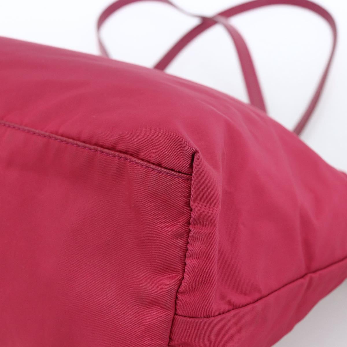 PRADA Tote Bag Nylon Pink Silver Auth ARZ253