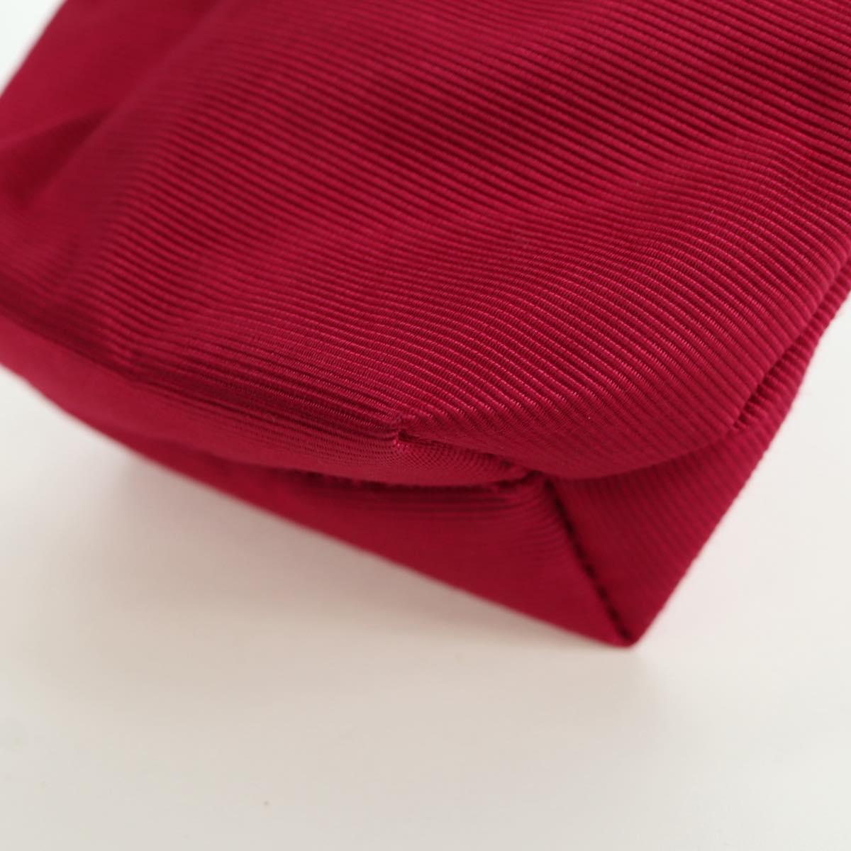 CELINE Circle Pouch Nylon Pink Gold Auth ARZ255A