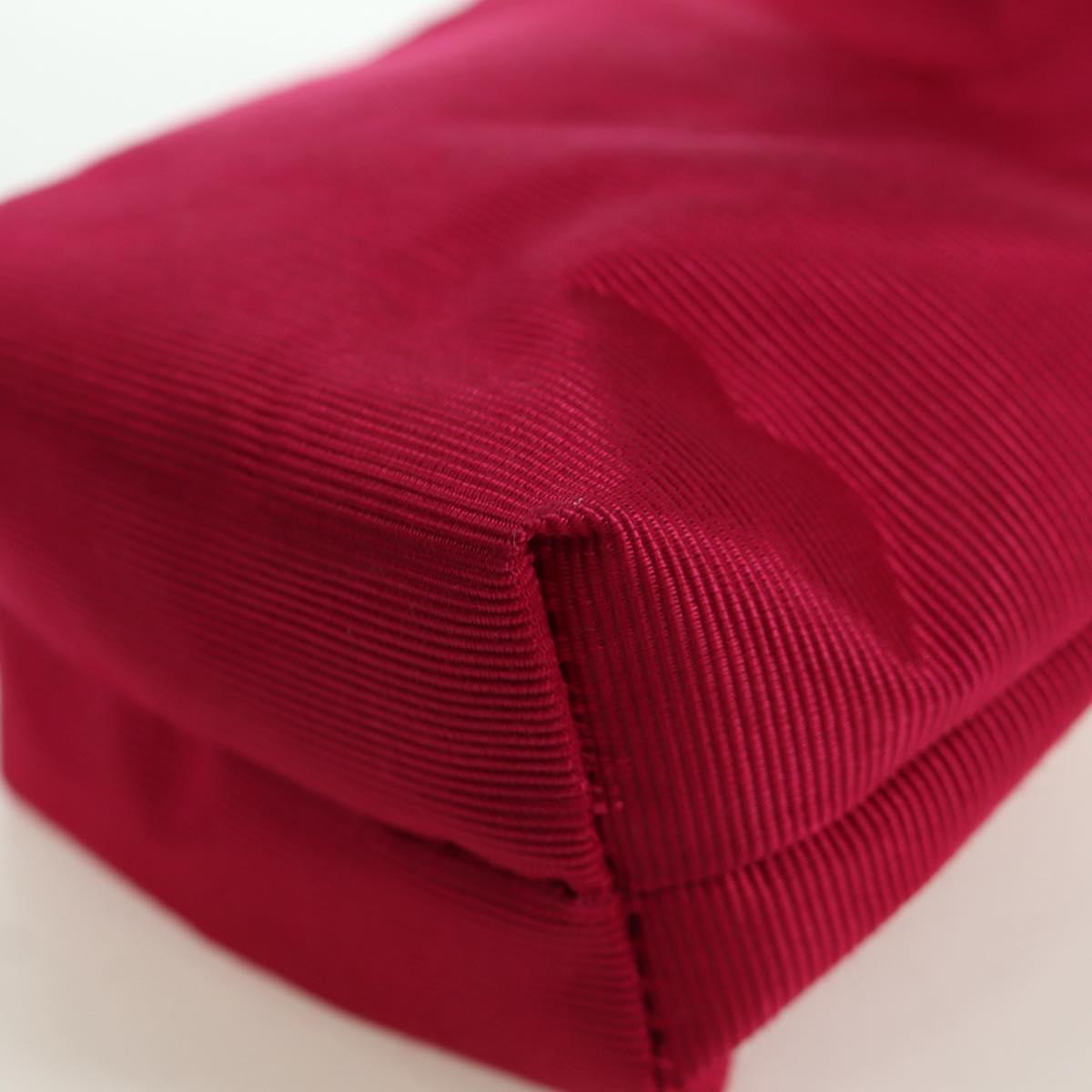 CELINE Circle Pouch Nylon Pink Gold Auth ARZ255A