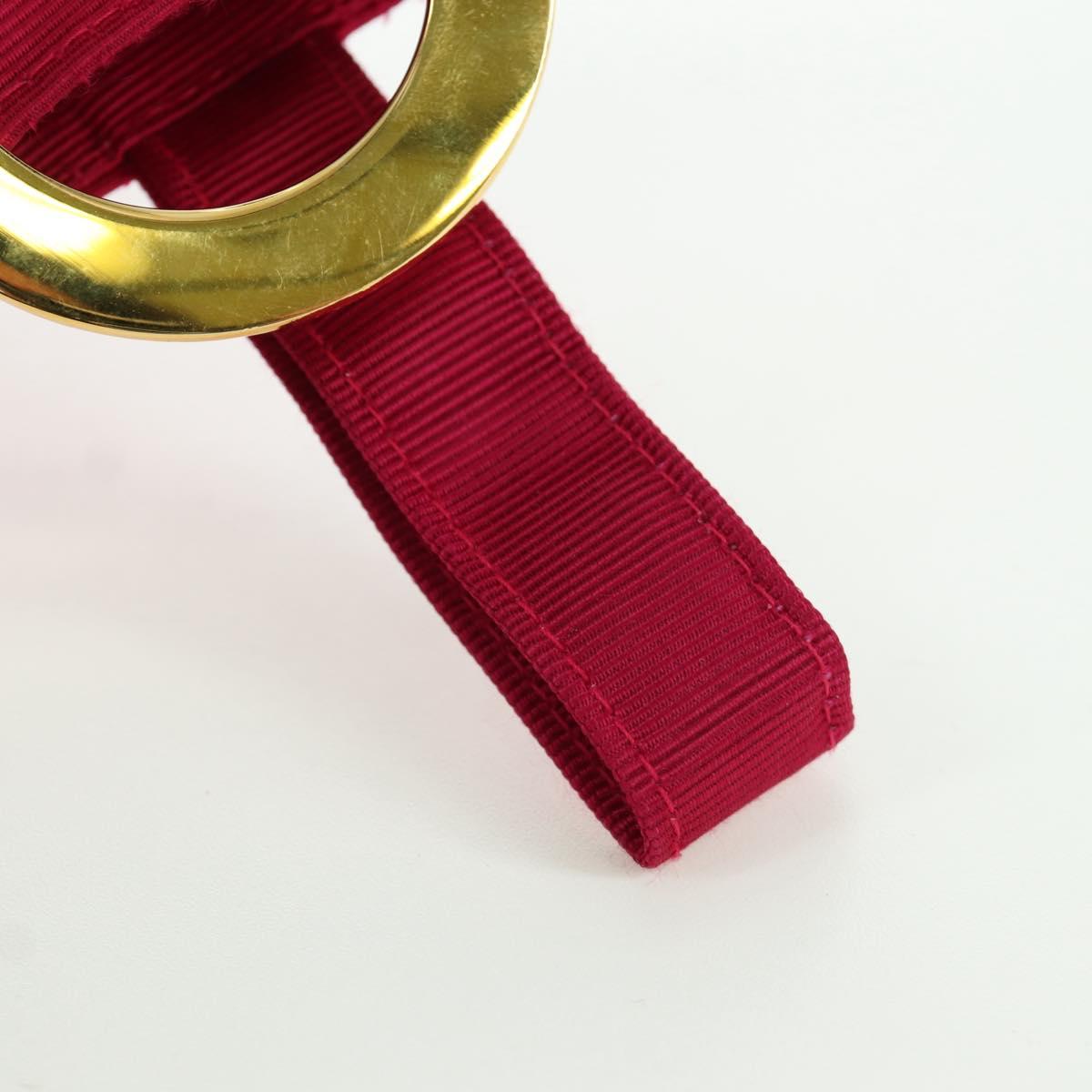 CELINE Circle Pouch Nylon Pink Gold Auth ARZ255A