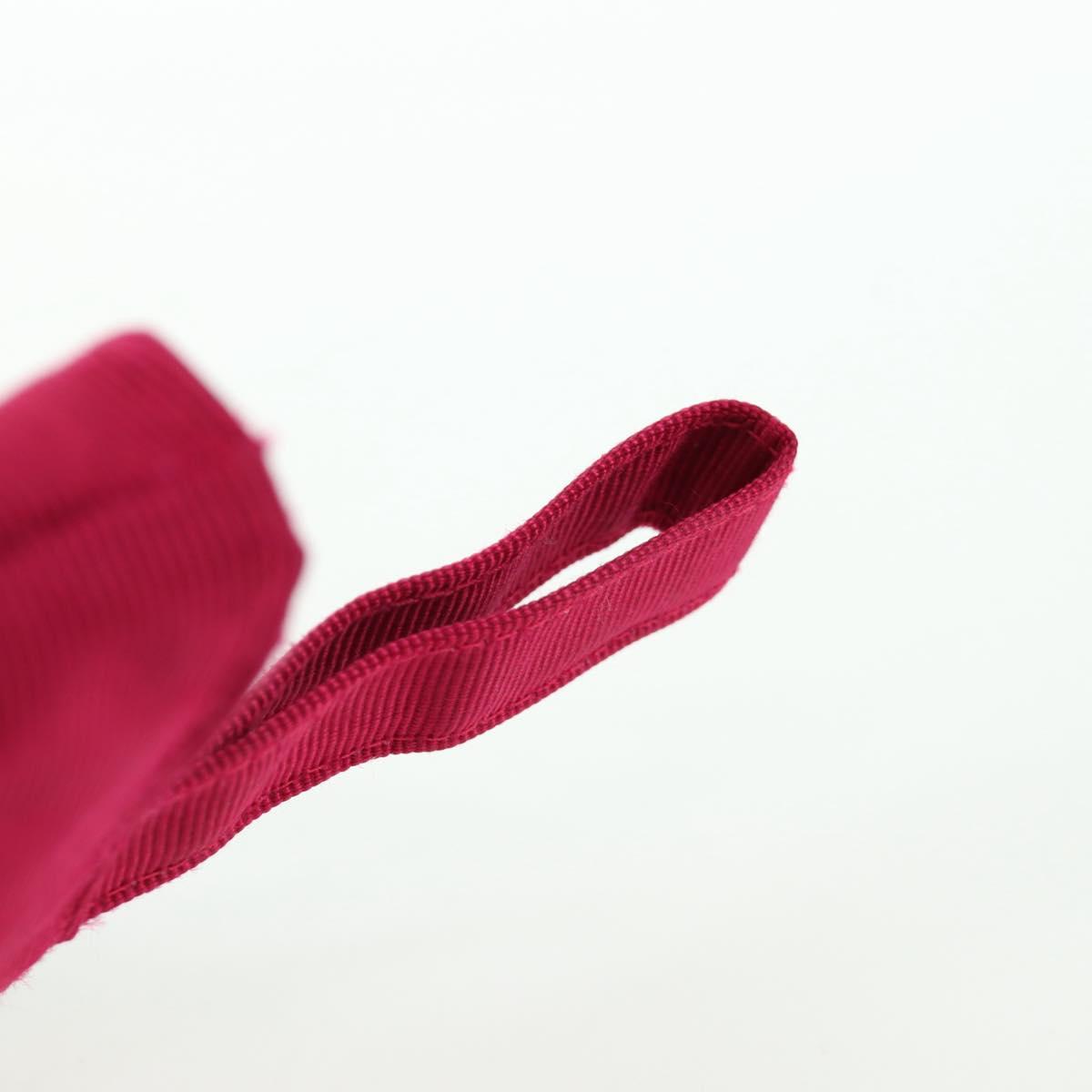 CELINE Circle Pouch Nylon Pink Gold Auth ARZ255A