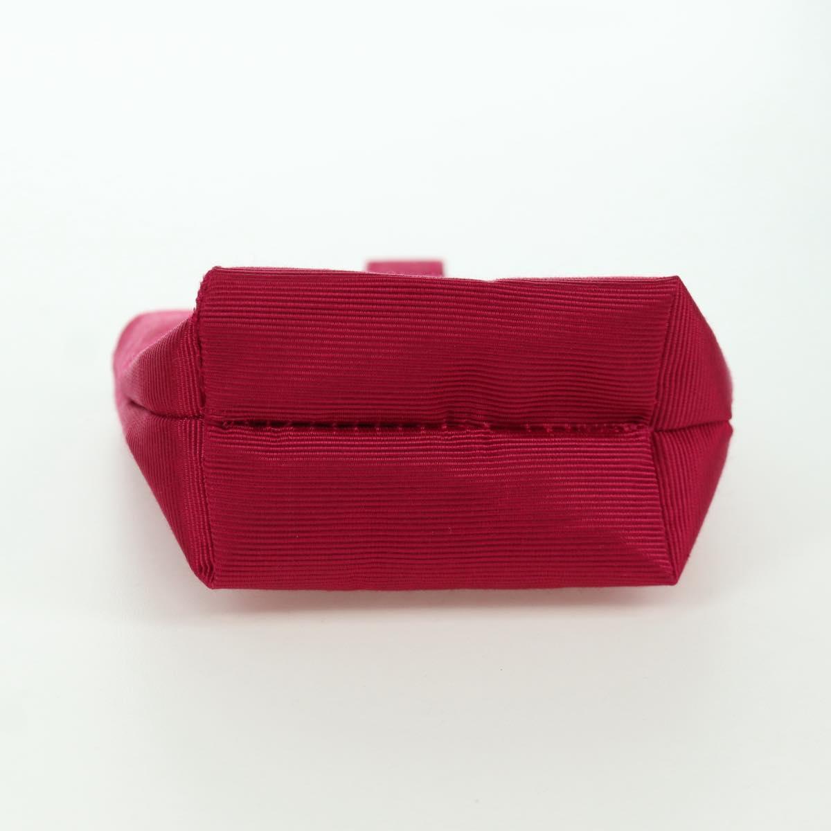 CELINE Circle Pouch Nylon Pink Gold Auth ARZ255A