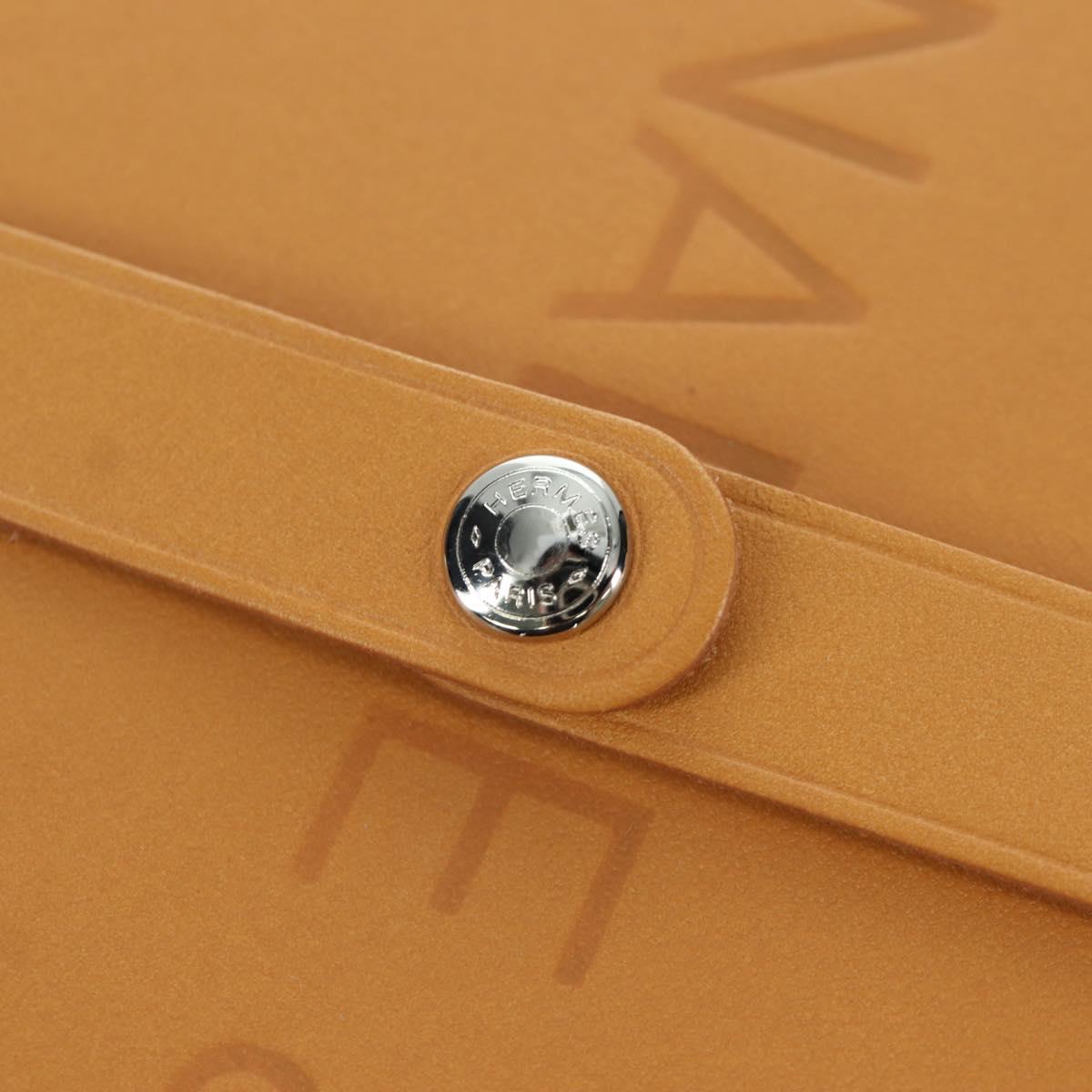 HERMES Visionaire 32 Leather Beige Silver Auth ARZ257M