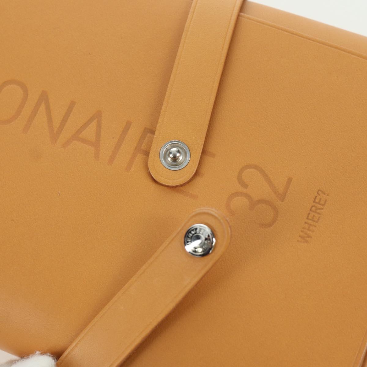 HERMES Visionaire 32 Leather Beige Silver Auth ARZ257M