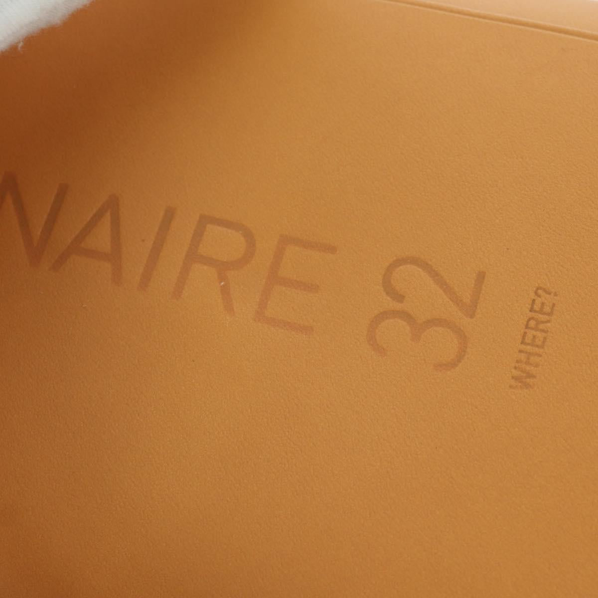 HERMES Visionaire 32 Leather Beige Silver Auth ARZ257M