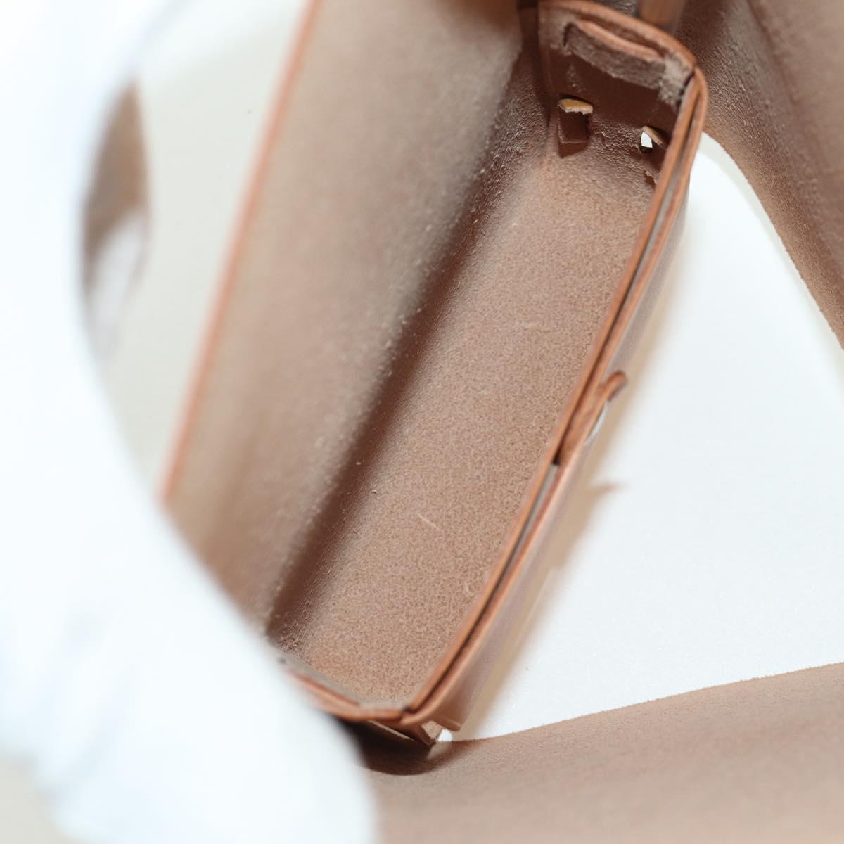 HERMES Visionaire 32 Leather Beige Silver Auth ARZ257M