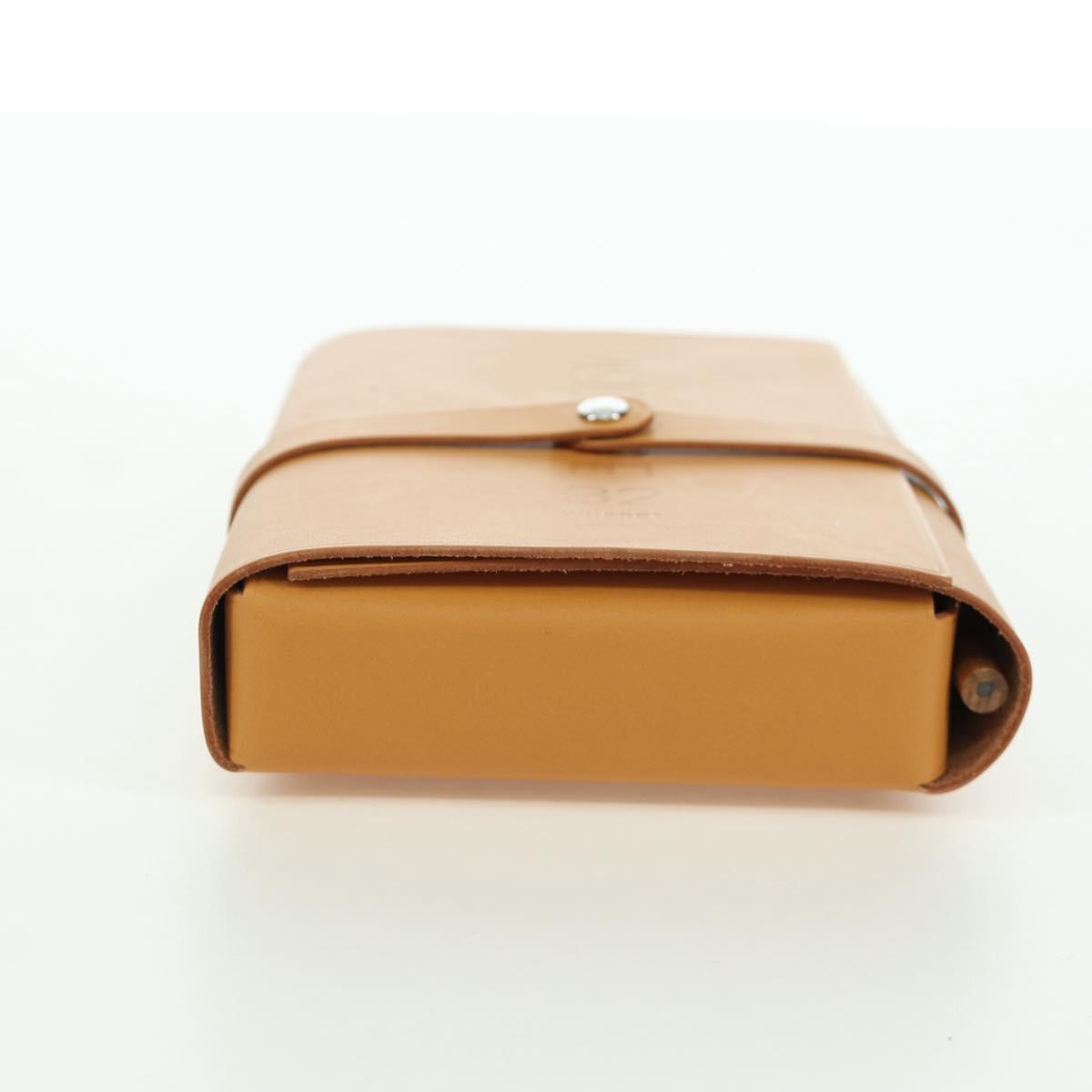 HERMES Visionaire 32 Leather Beige Silver Auth ARZ257M