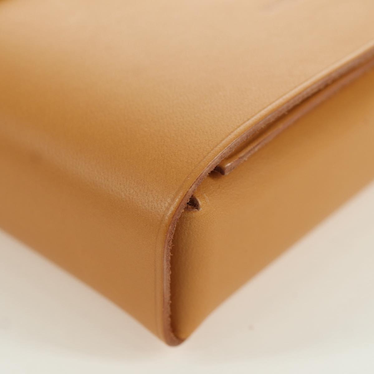 HERMES Visionaire 32 Leather Beige Silver Auth ARZ257M