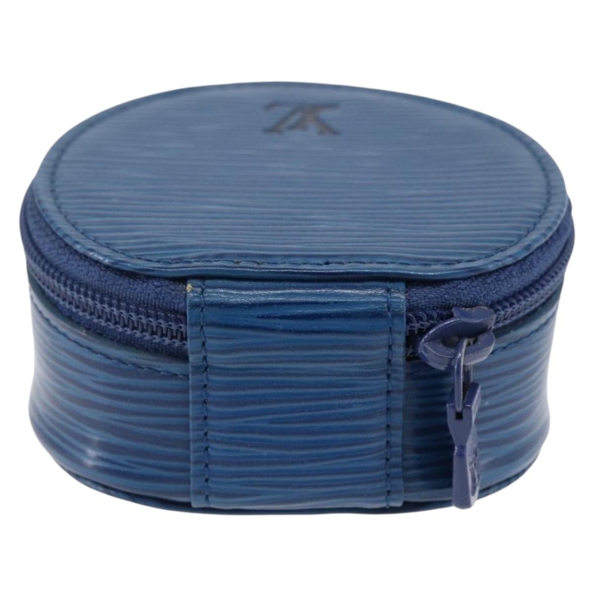LOUIS VUITTON Epi Ecrin Bijou 8 Jewelry Box Blue M48215 LV Auth ARZ259