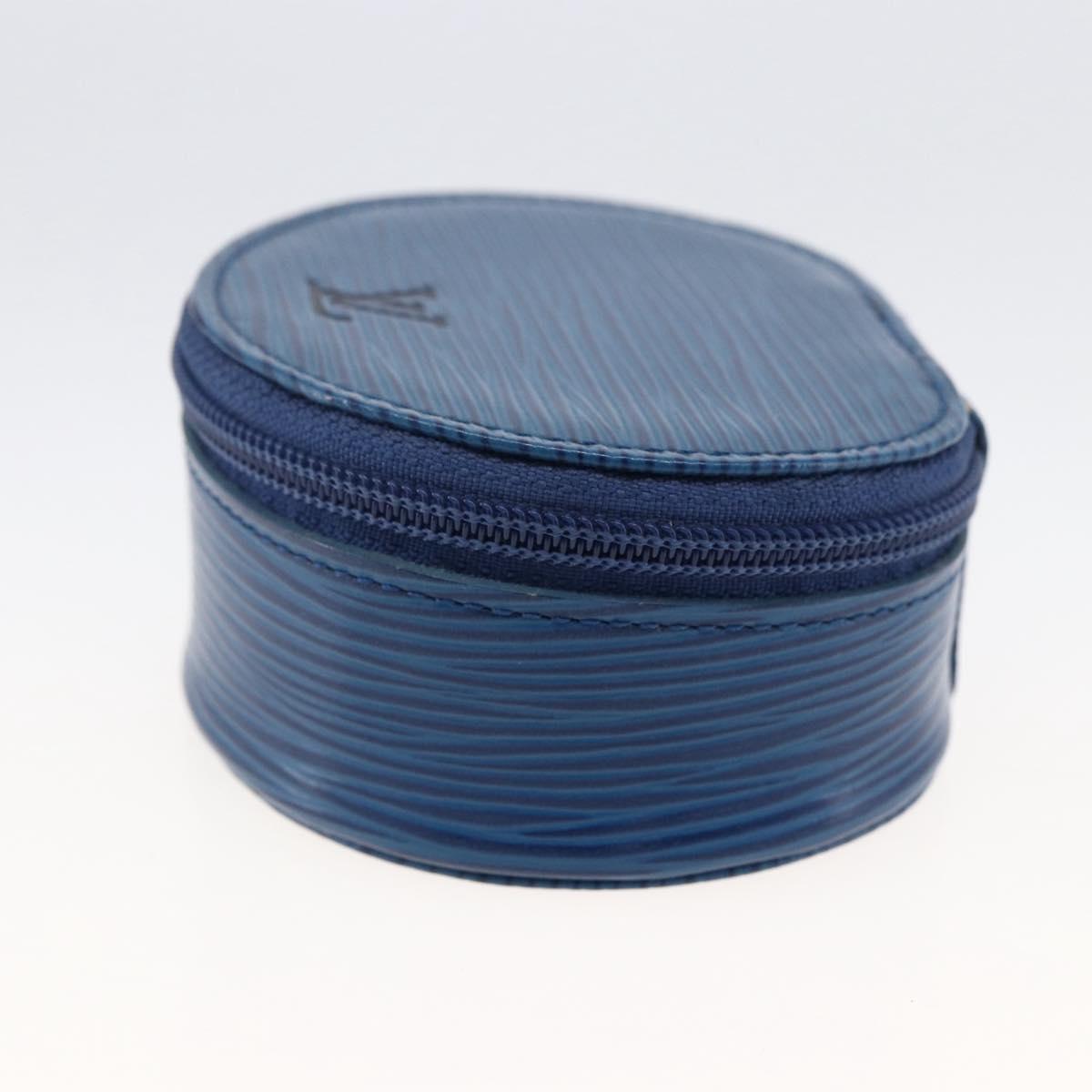 LOUIS VUITTON Epi Ecrin Bijou 8 Jewelry Box Blue M48215 LV Auth ARZ259