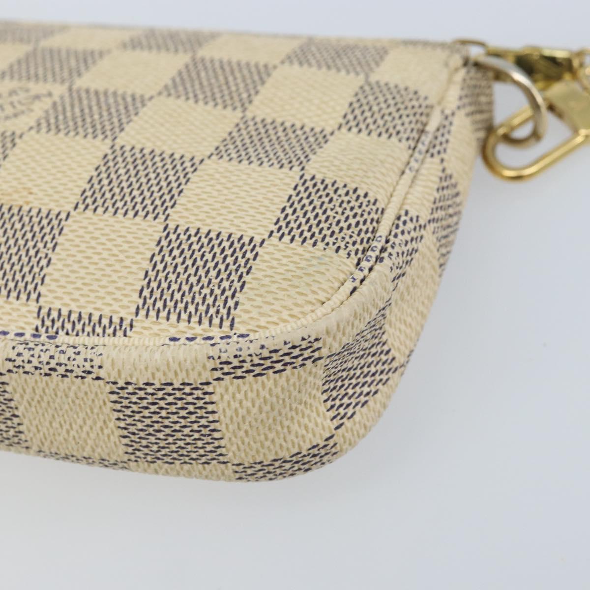 LOUIS VUITTON Damier Azur Mini Pochette Accessoires Pouch N63005 LV Auth ARZ260