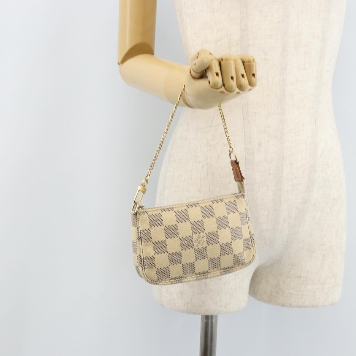 LOUIS VUITTON Damier Azur Mini Pochette Accessoires Pouch N63005 LV Auth ARZ260