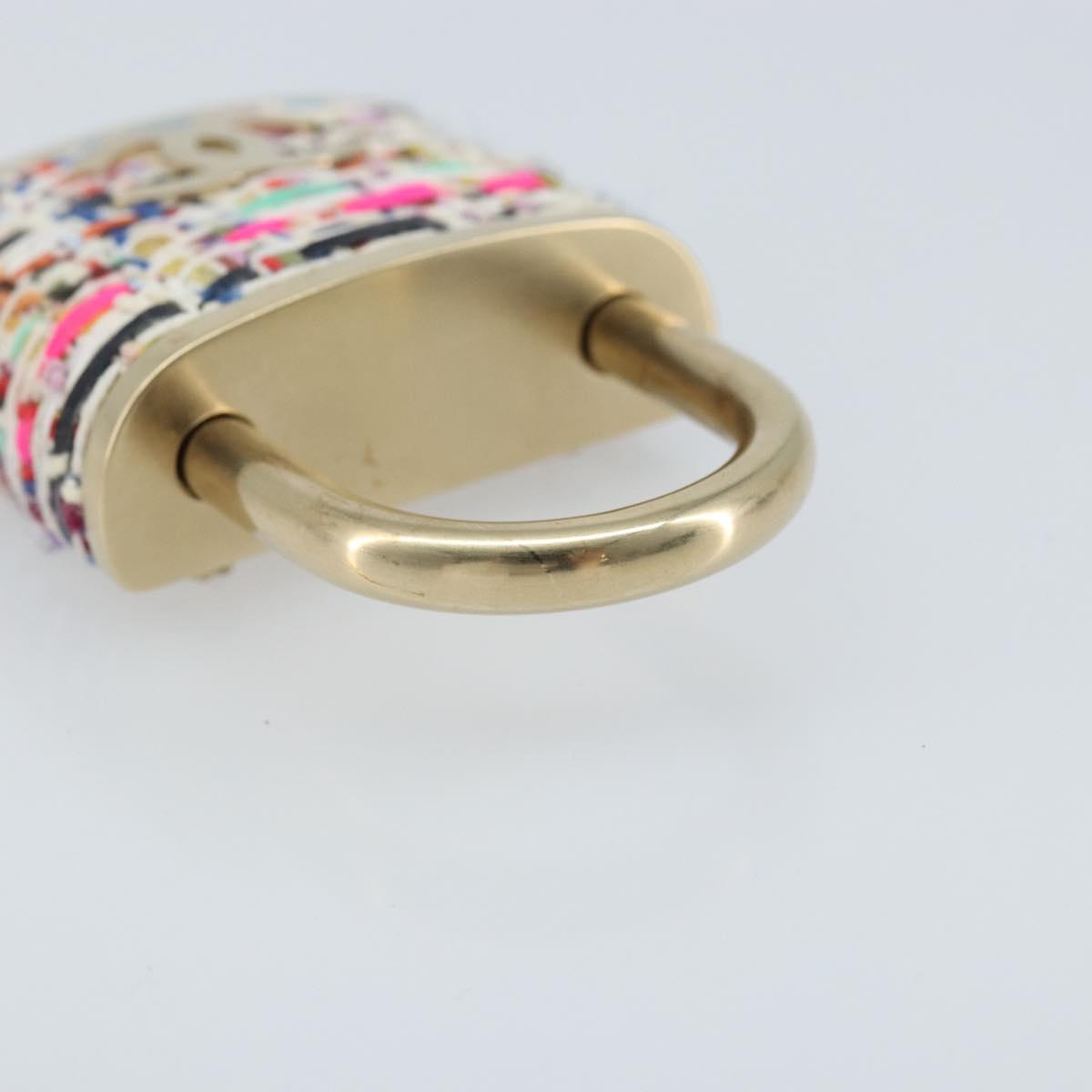 CHANEL COCO Mark Brooch Tweed Multicolor CC Auth ARZ267M