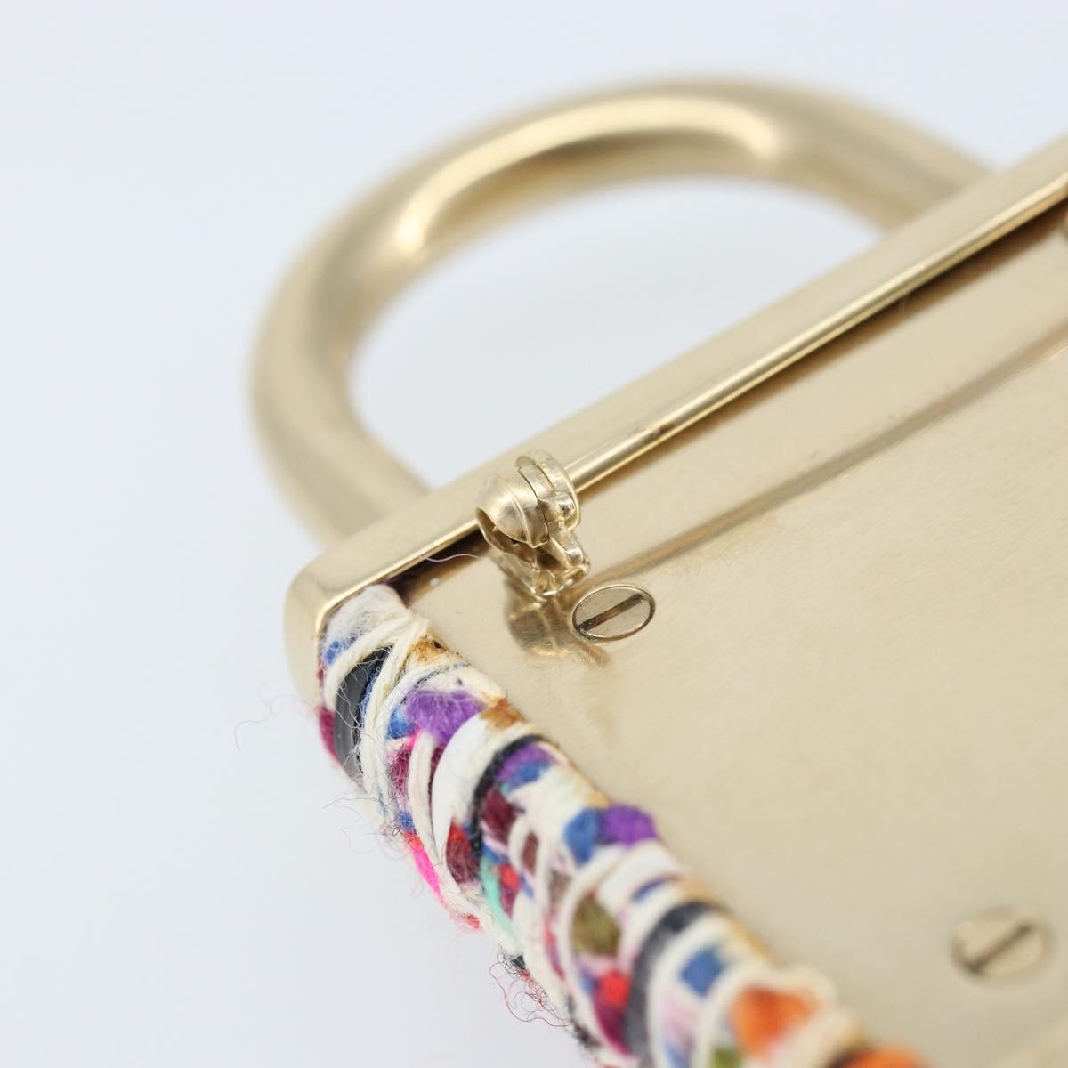 CHANEL COCO Mark Brooch Tweed Multicolor CC Auth ARZ267M