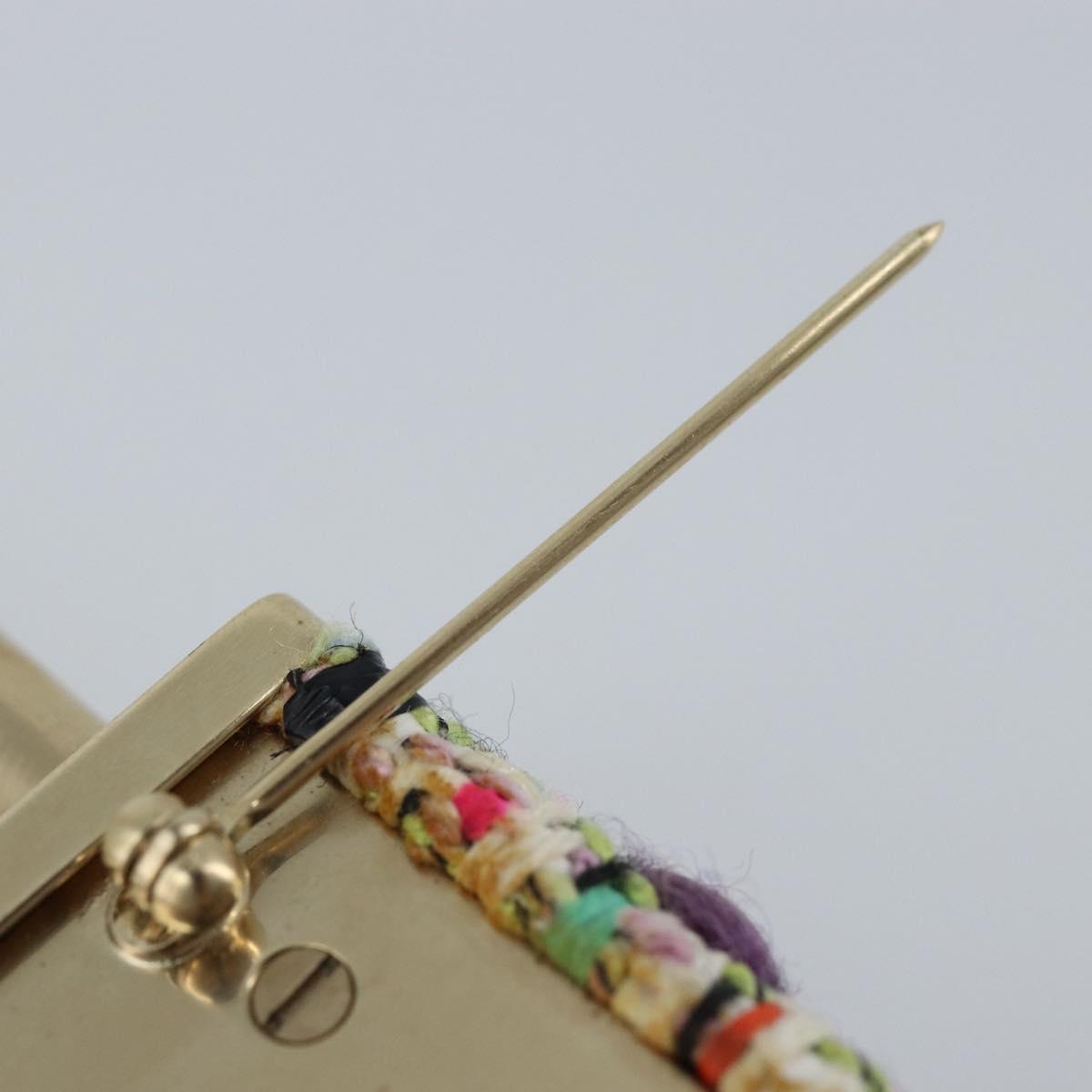 CHANEL COCO Mark Brooch Tweed Multicolor CC Auth ARZ267M