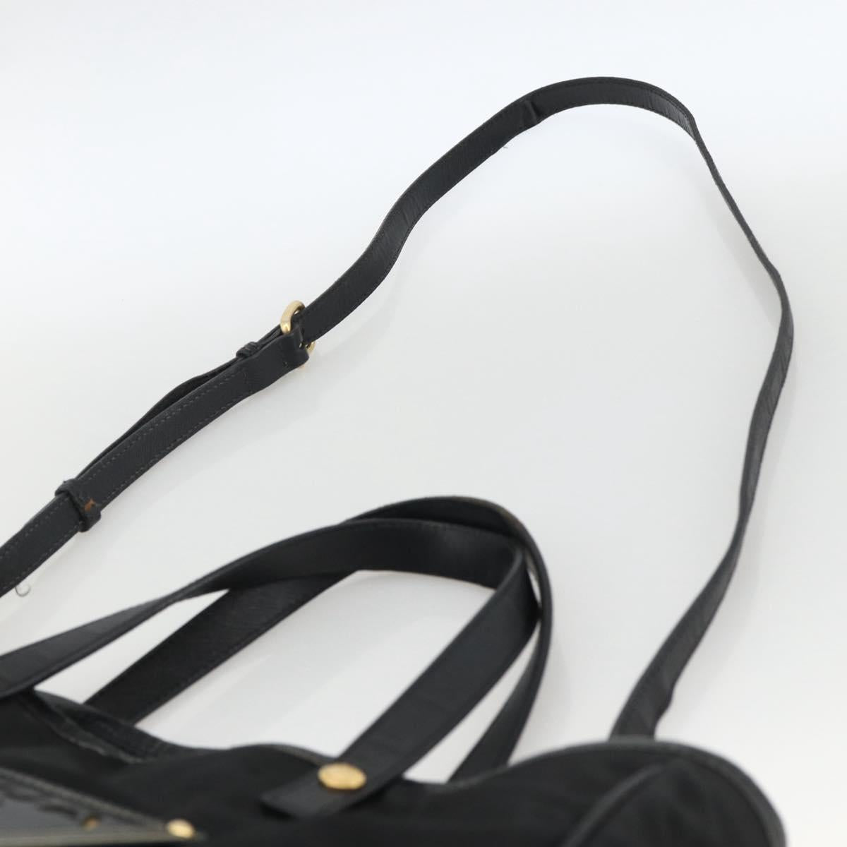 PRADA Tote Bag Nylon 2way Black Gold Auth ARZ275