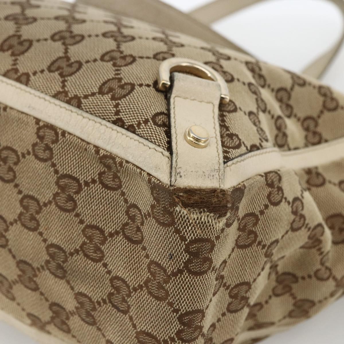 GUCCI GG Canvas Abbey Tote Bag Beige Gold 141472 Auth ARZ280