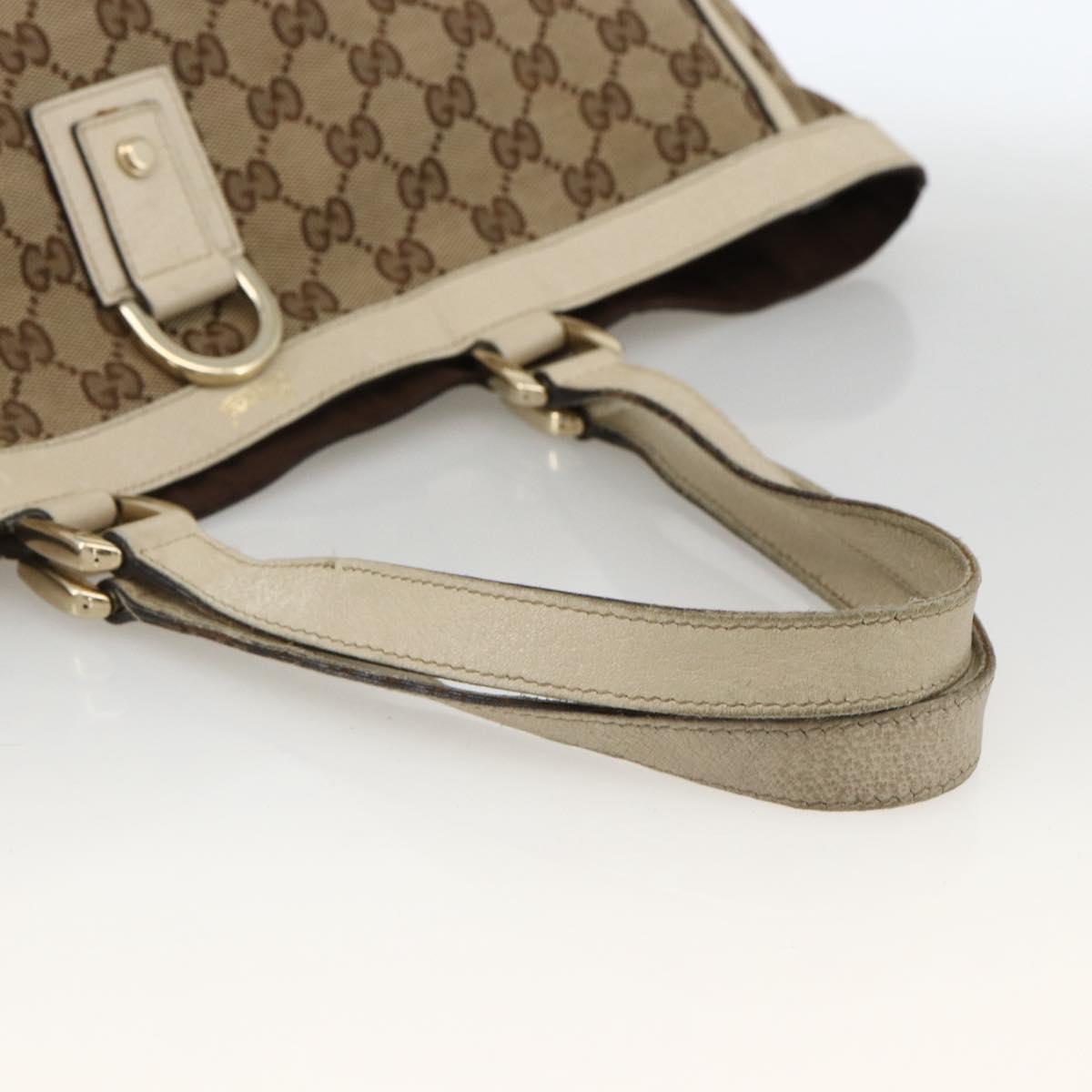 GUCCI GG Canvas Abbey Tote Bag Beige Gold 141472 Auth ARZ280