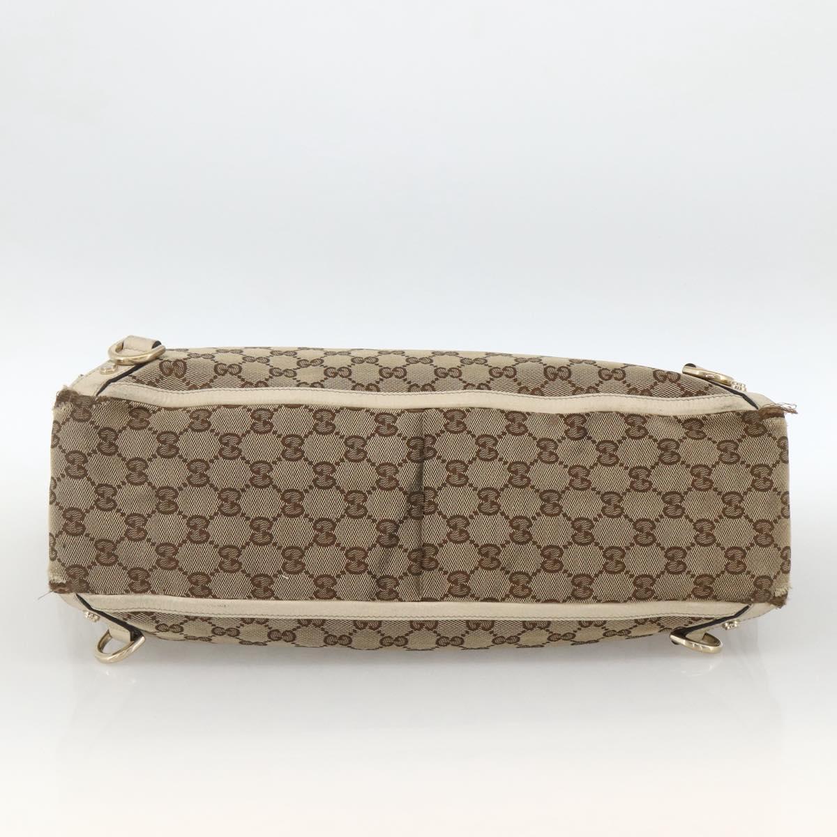 GUCCI GG Canvas Abbey Tote Bag Beige Gold 141472 Auth ARZ280