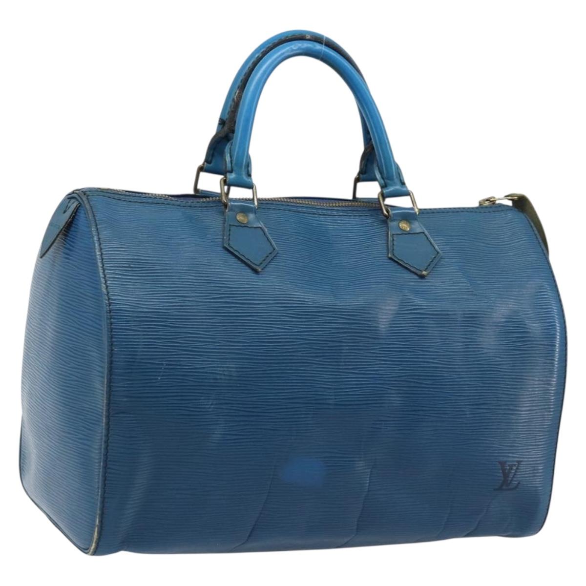 LOUIS VUITTON Epi Speedy 30 Hand Bag Toledo Blue M43005 LV Auth ARZ281