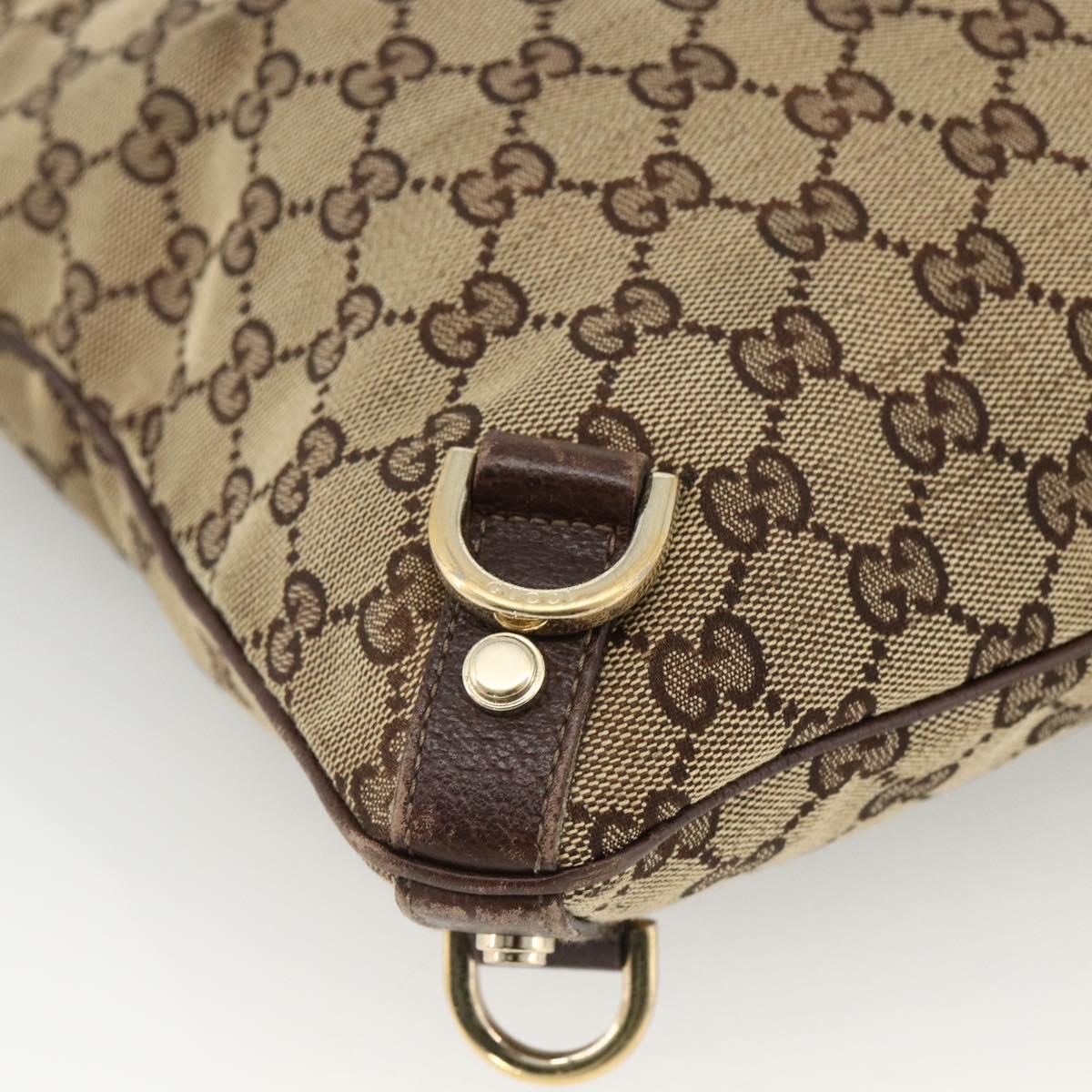 GUCCI GG Canvas Abbey Shoulder Bag Beige Gold 131326 Auth ARZ287