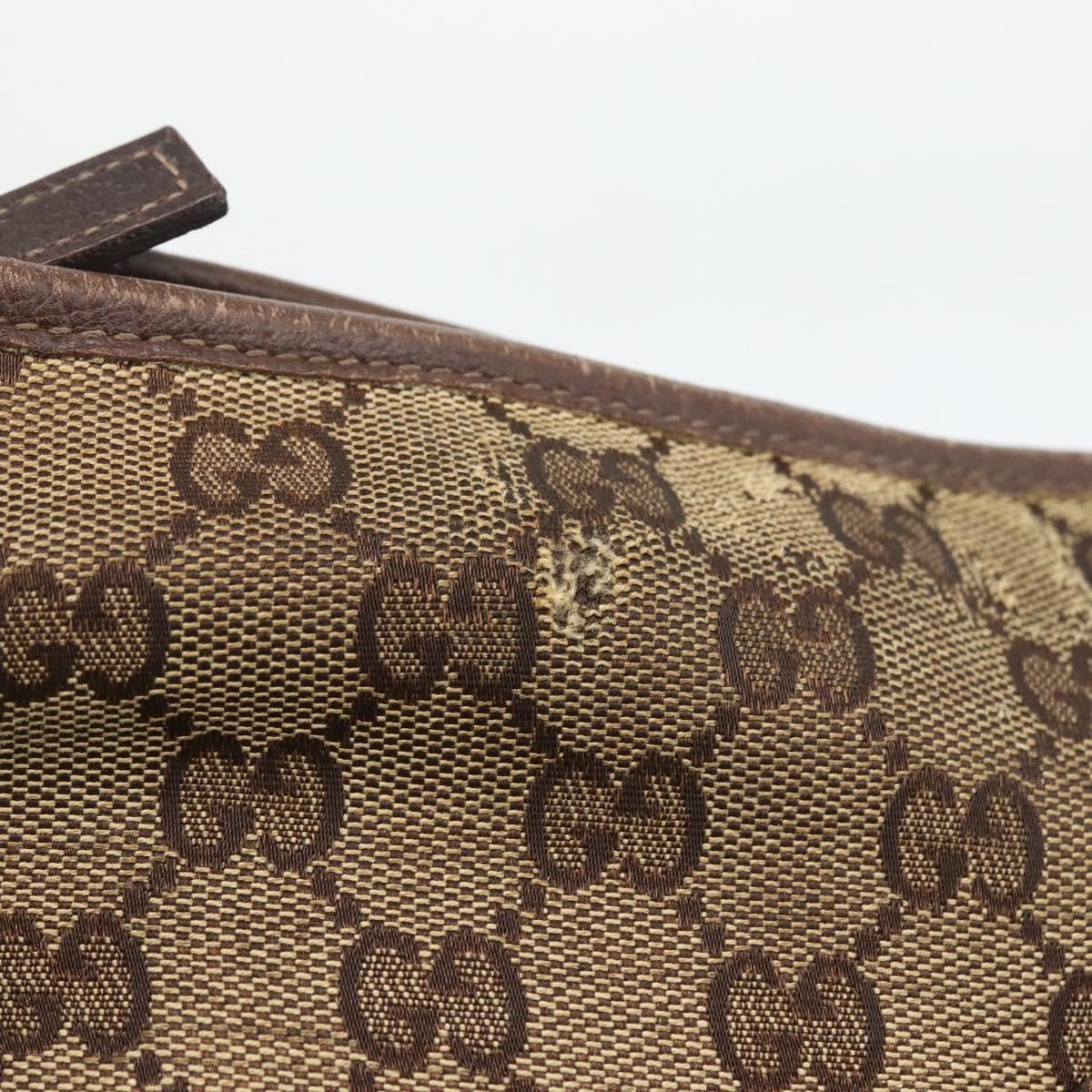 GUCCI GG Canvas Abbey Shoulder Bag Beige Gold 131326 Auth ARZ287