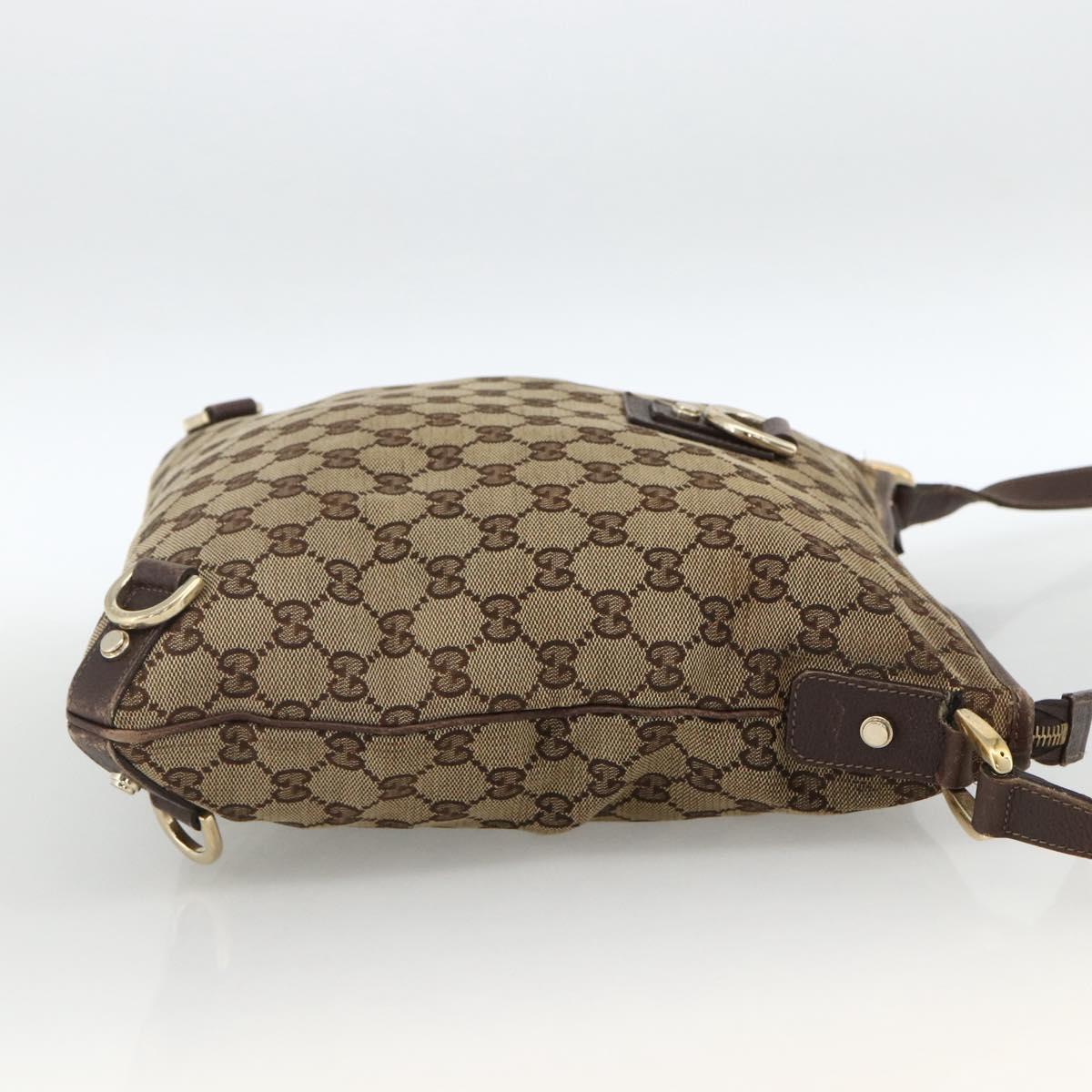 GUCCI GG Canvas Abbey Shoulder Bag Beige Gold 131326 Auth ARZ287
