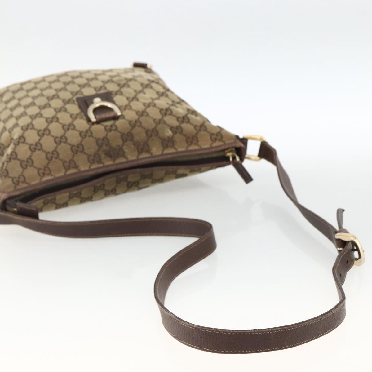 GUCCI GG Canvas Abbey Shoulder Bag Beige Gold 131326 Auth ARZ287