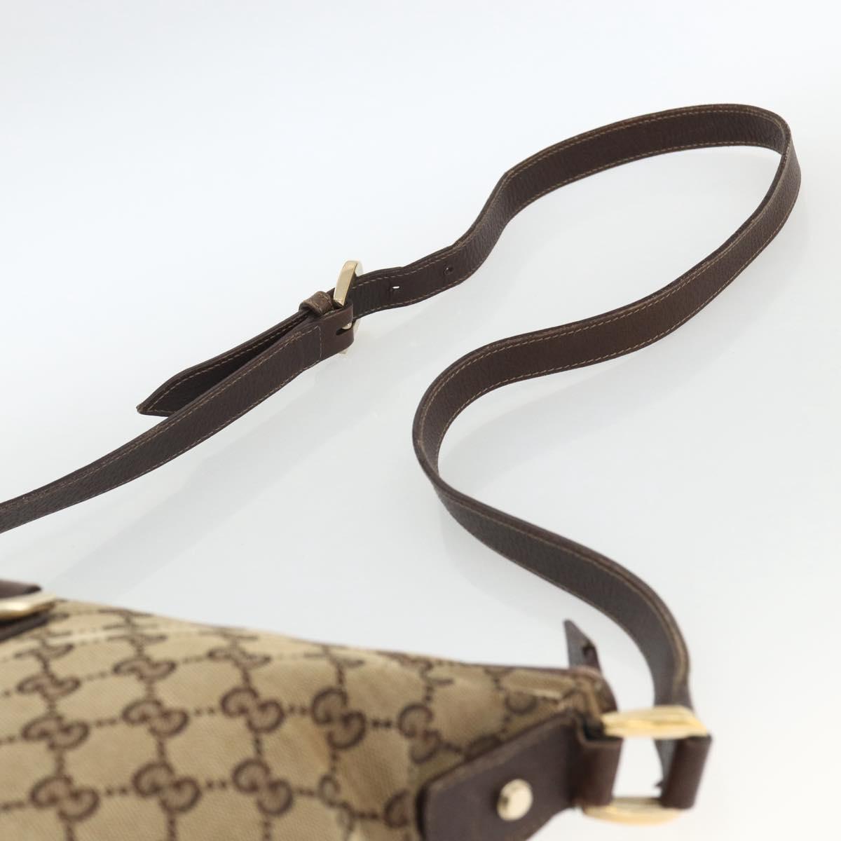 GUCCI GG Canvas Abbey Shoulder Bag Beige Gold 131326 Auth ARZ287