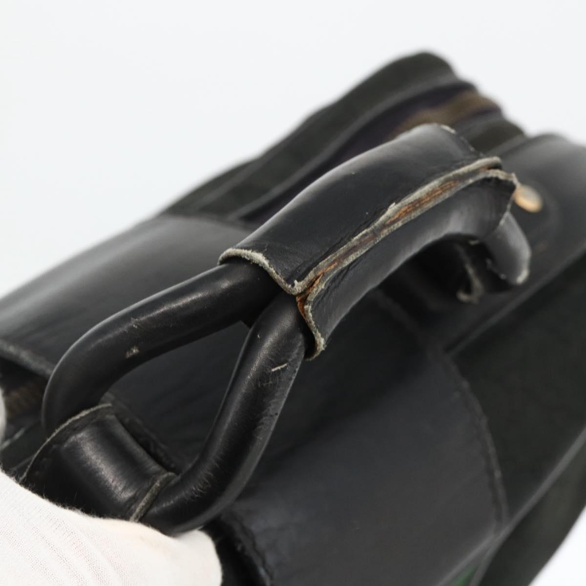 GUCCI GG Canvas Web Sherry Line Travel Bag Travel Case Black Gold Auth ARZ288