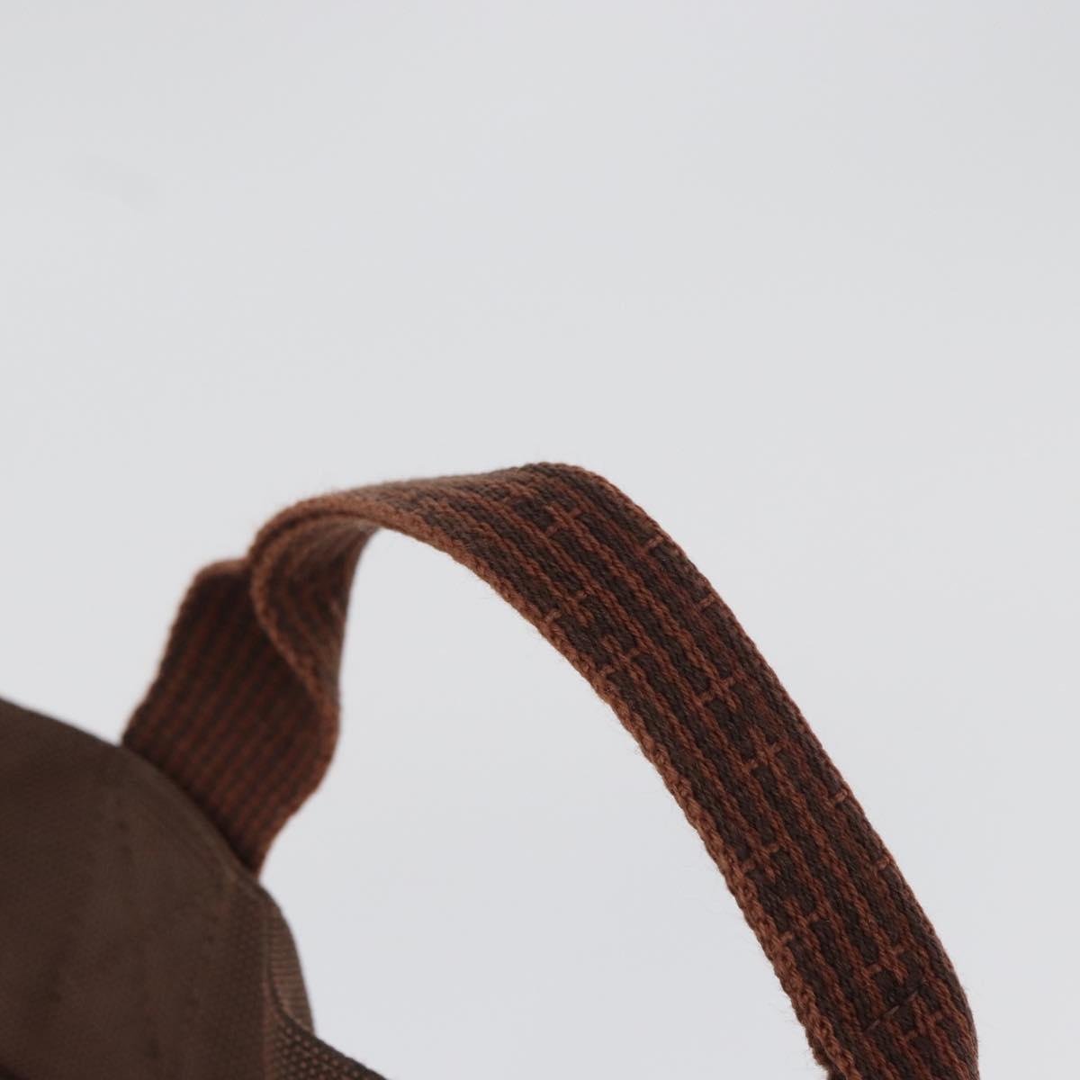 HERMES Her Line Sac A Dos Backpack Canvas Brown Silver Auth ARZ289