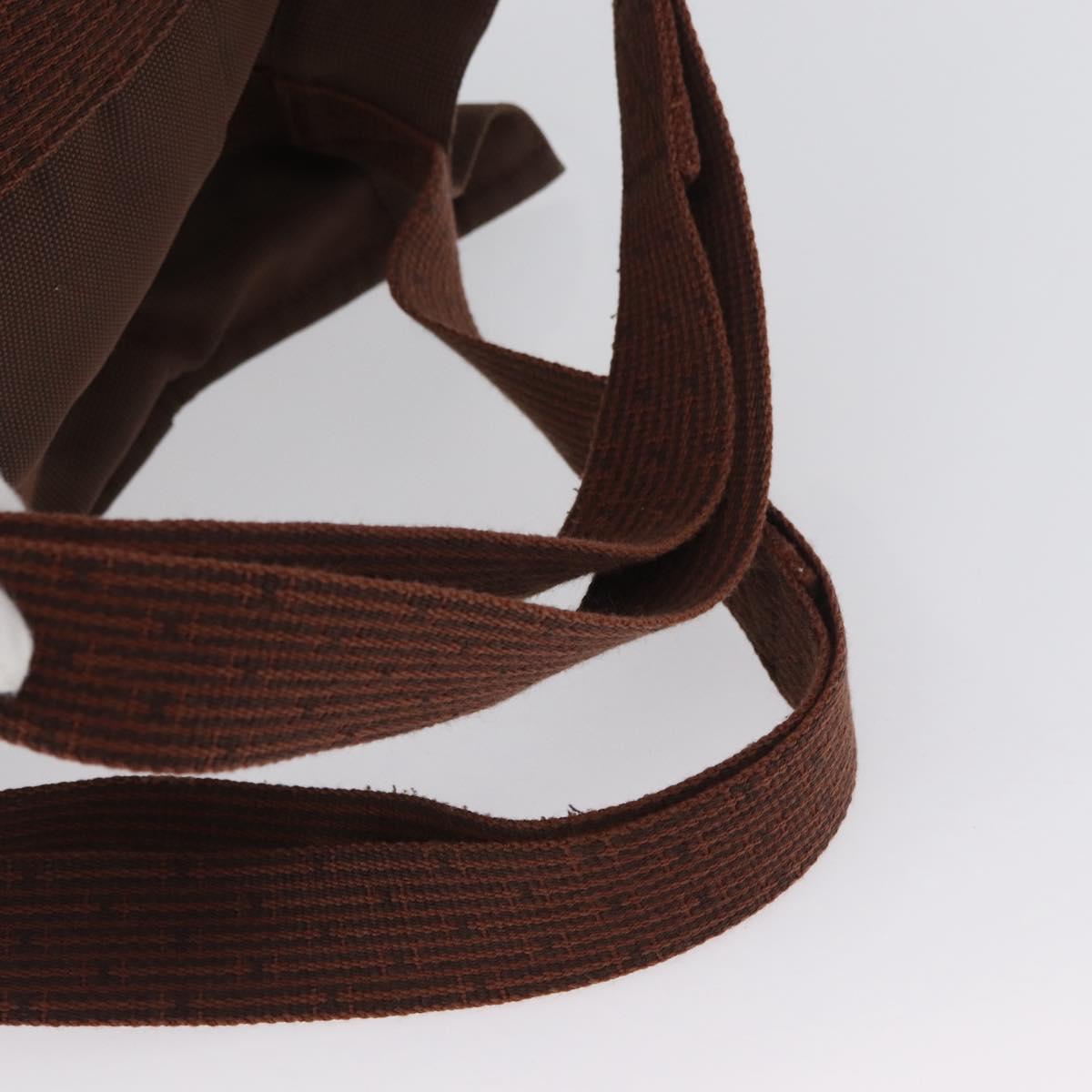 HERMES Her Line Sac A Dos Backpack Canvas Brown Silver Auth ARZ289