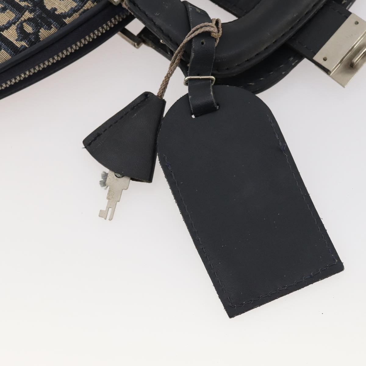 Christian Dior Trotter Canvas Garment Cover Navy Silver Auth ARZ290