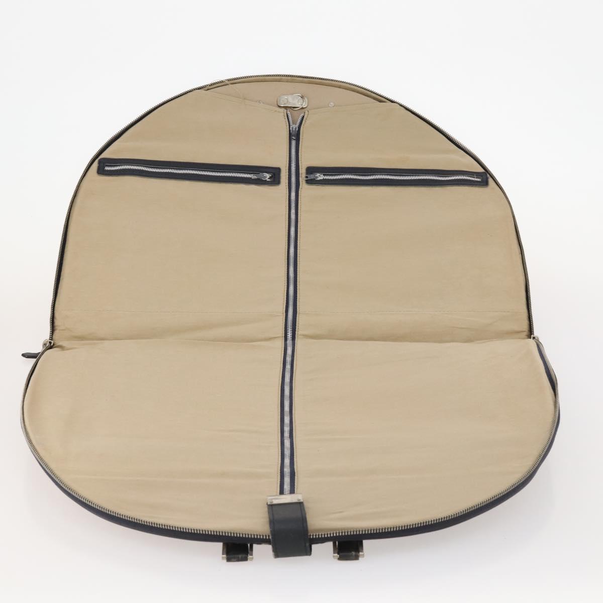 Christian Dior Trotter Canvas Garment Cover Navy Silver Auth ARZ290