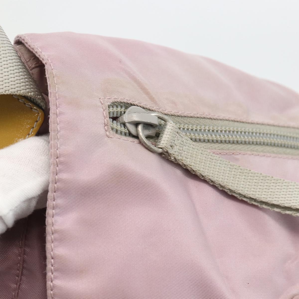 PRADA Shoulder Bag Nylon Pink Silver Auth ARZ292