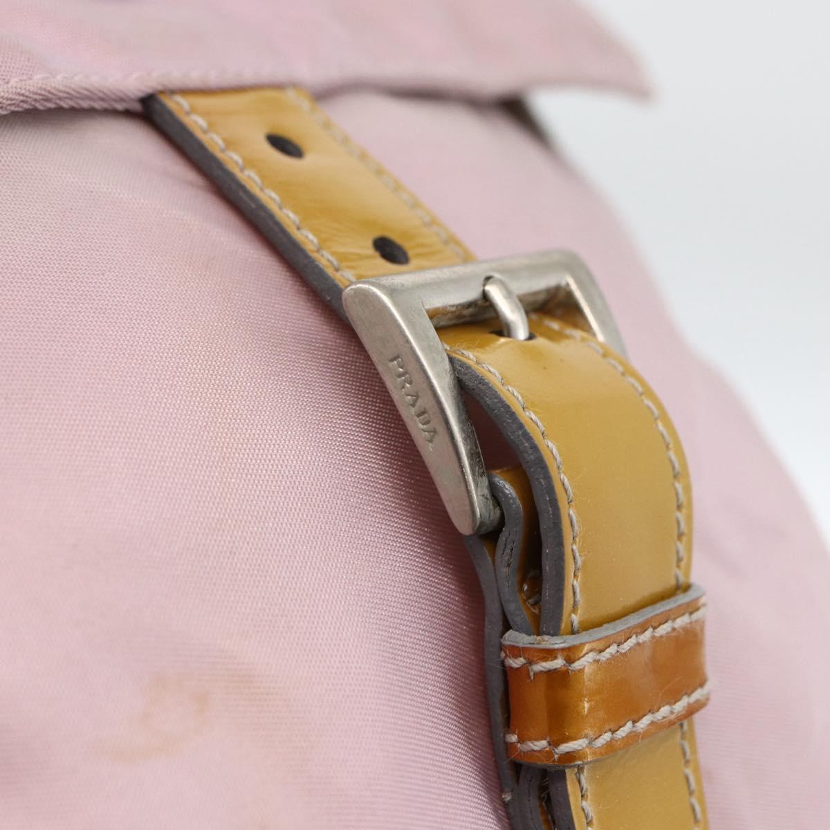 PRADA Shoulder Bag Nylon Pink Silver Auth ARZ292