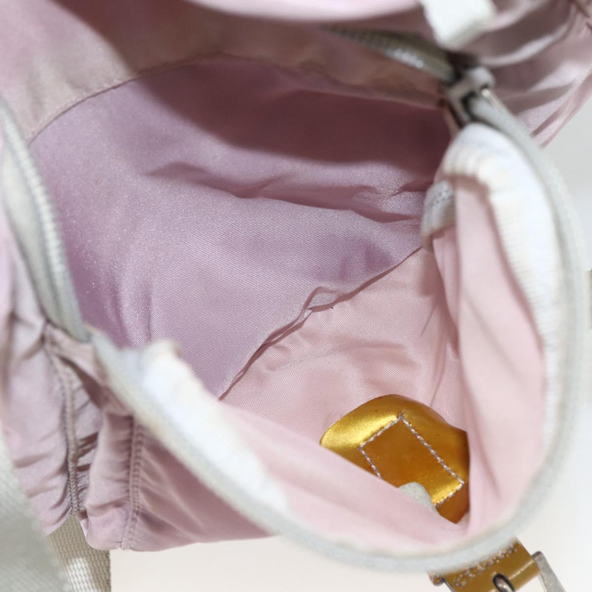 PRADA Shoulder Bag Nylon Pink Silver Auth ARZ292